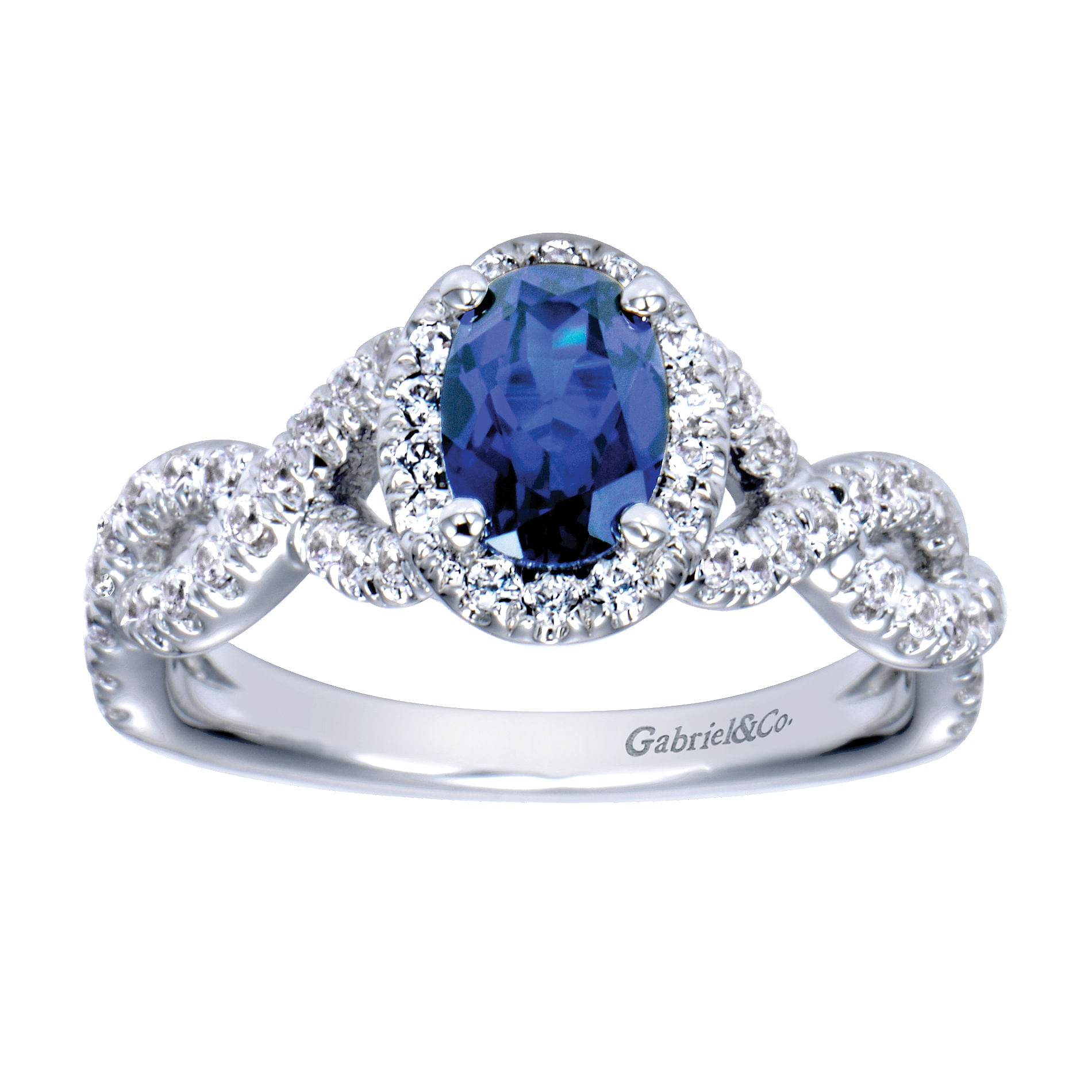 14k White Gold Diamond And Sapphire Fashion Ladies 14k White Gold Diamond And Sapphire Fashion Ladies