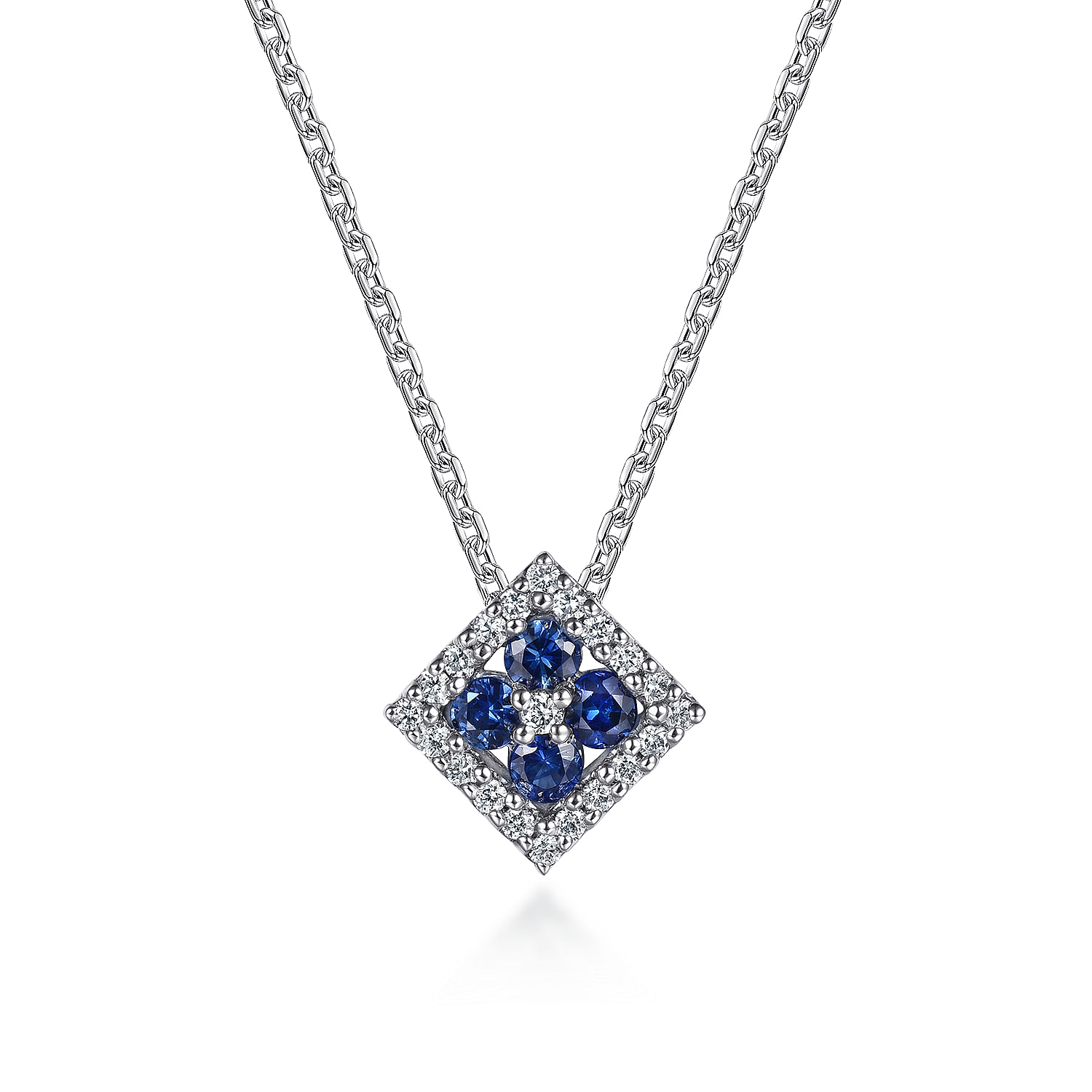 14k White Gold Diamond And Sapphire Fashion 14k White Gold Diamond And Sapphire Fashion