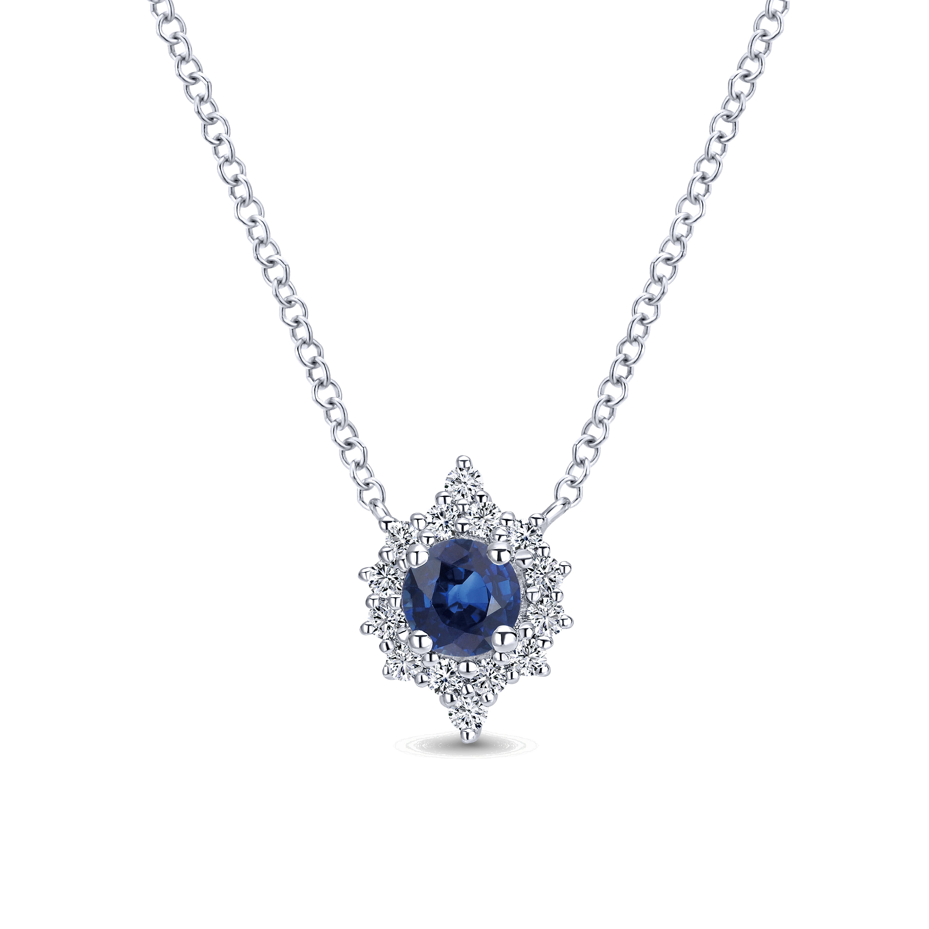14k White Gold Diamond And Sapphire Fashion 14k White Gold Diamond And Sapphire Fashion