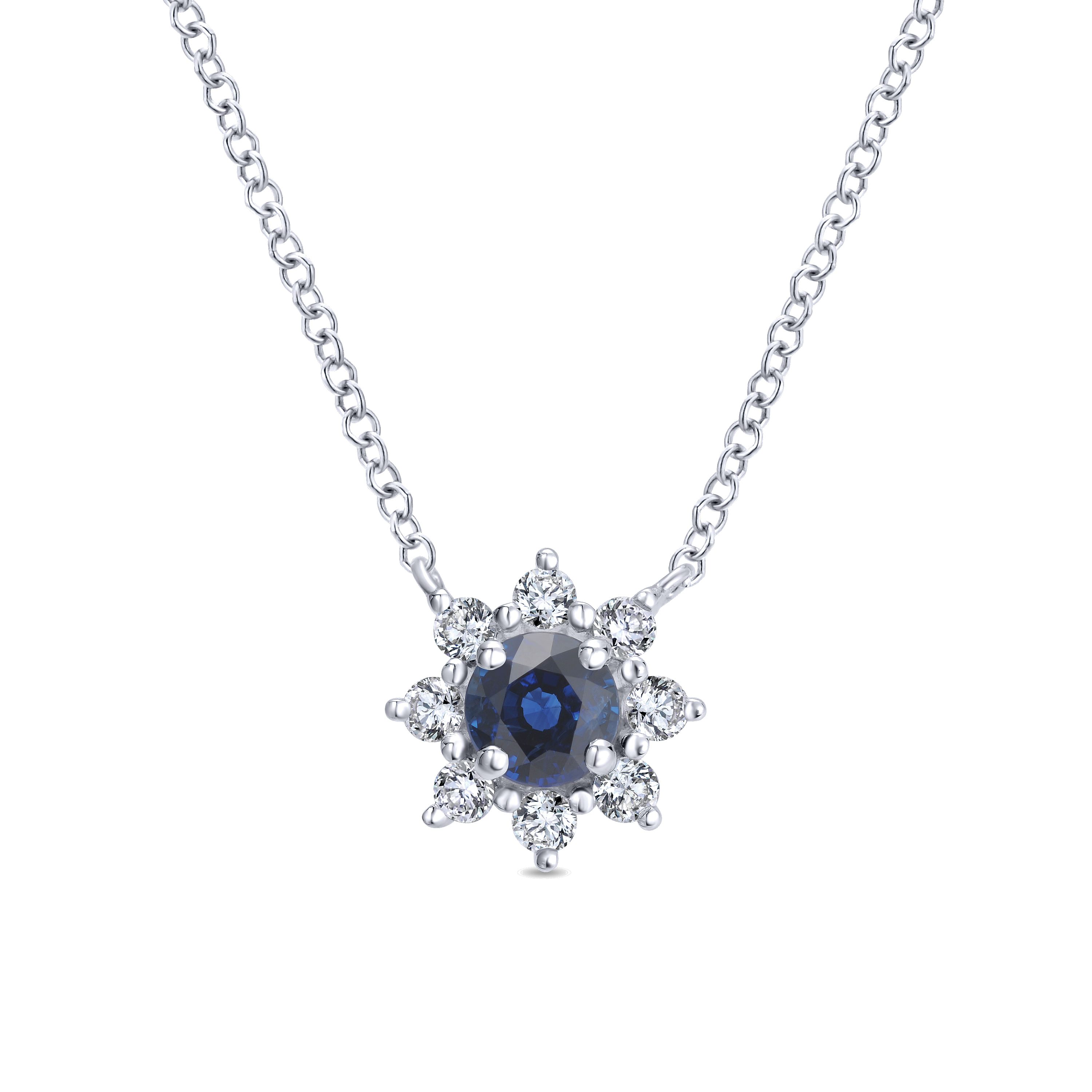 14k White Gold Diamond And Sapphire Fashion 14k White Gold Diamond And Sapphire Fashion