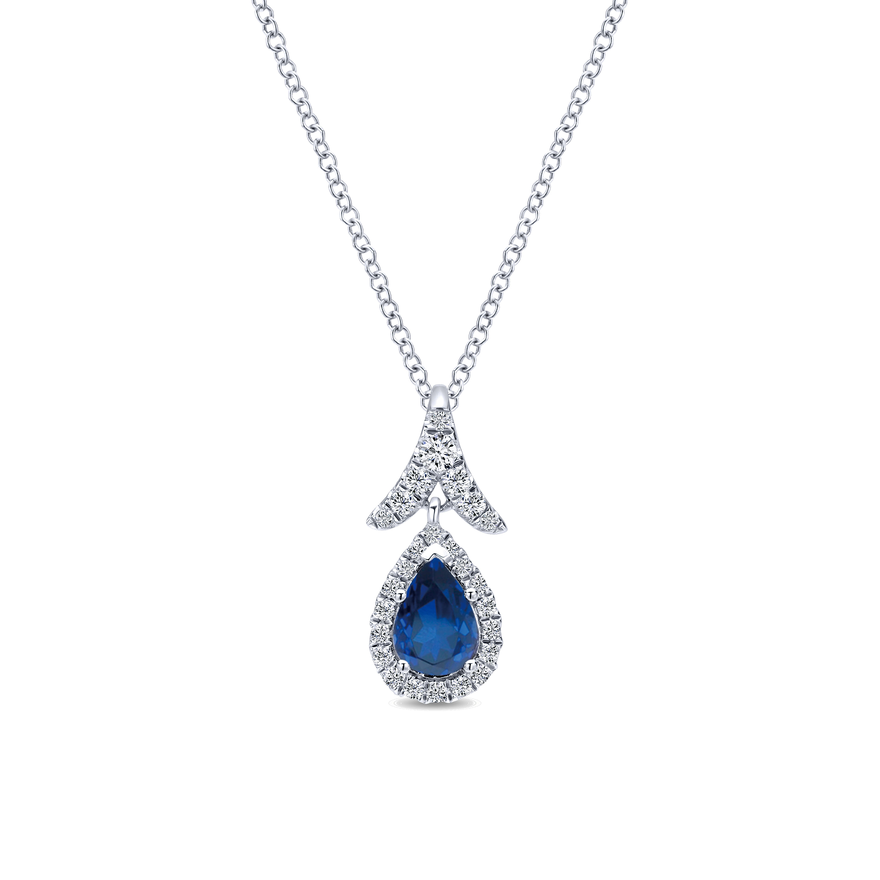 14k White Gold Diamond And Sapphire Fashion 14k White Gold Diamond And Sapphire Fashion