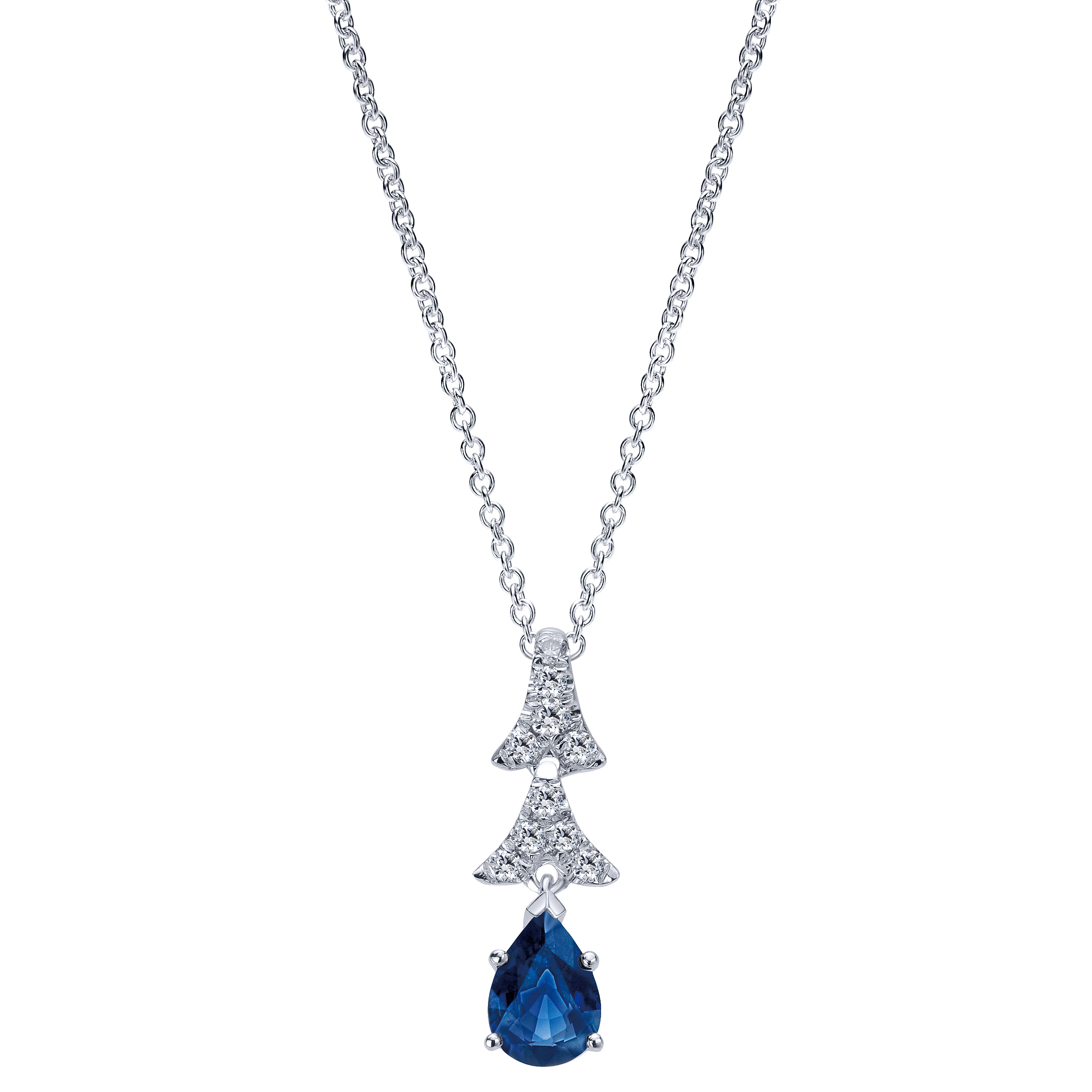 14k White Gold Diamond And Sapphire Fashion 14k White Gold Diamond And Sapphire Fashion