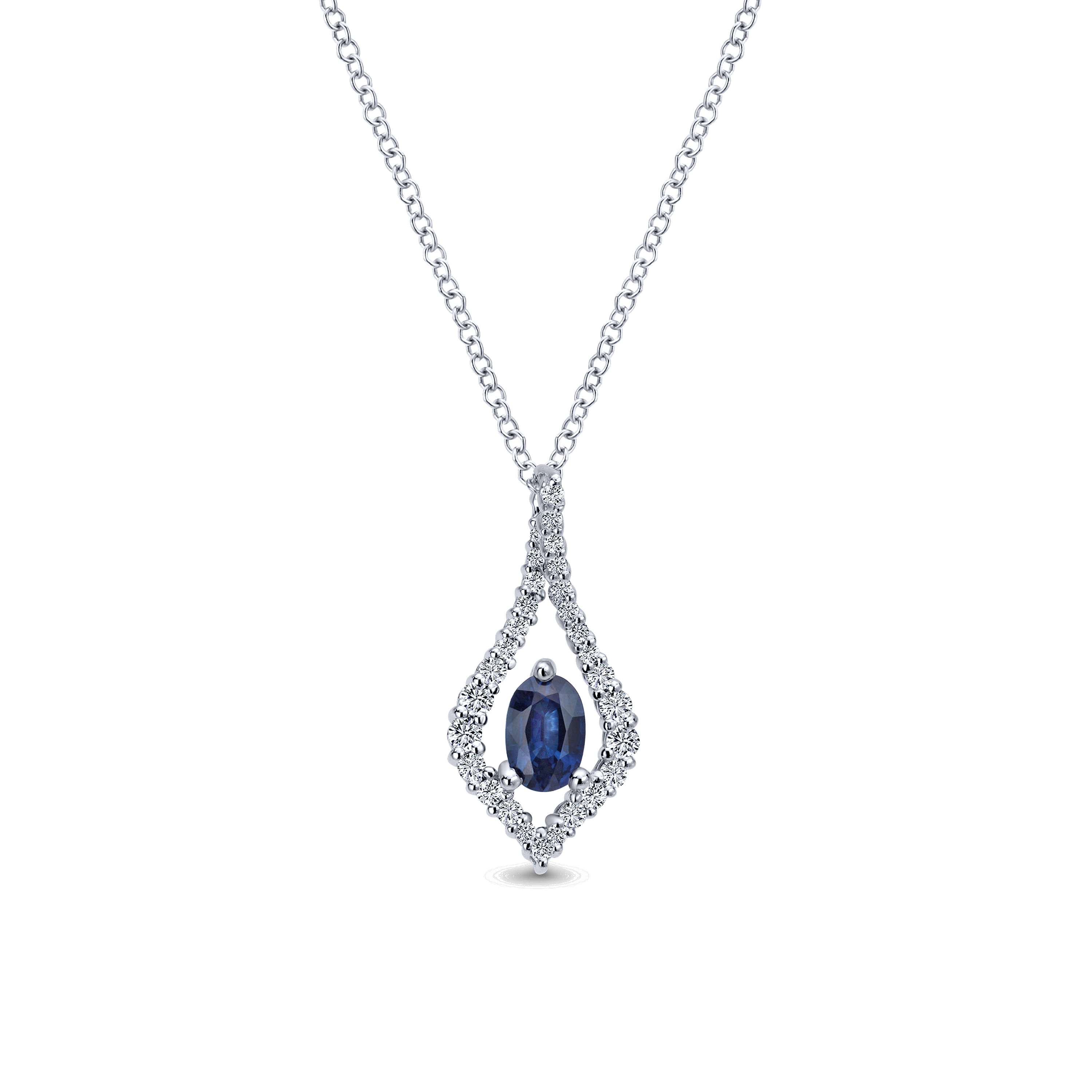 14k White Gold Diamond And Sapphire Fashion 14k White Gold Diamond And Sapphire Fashion
