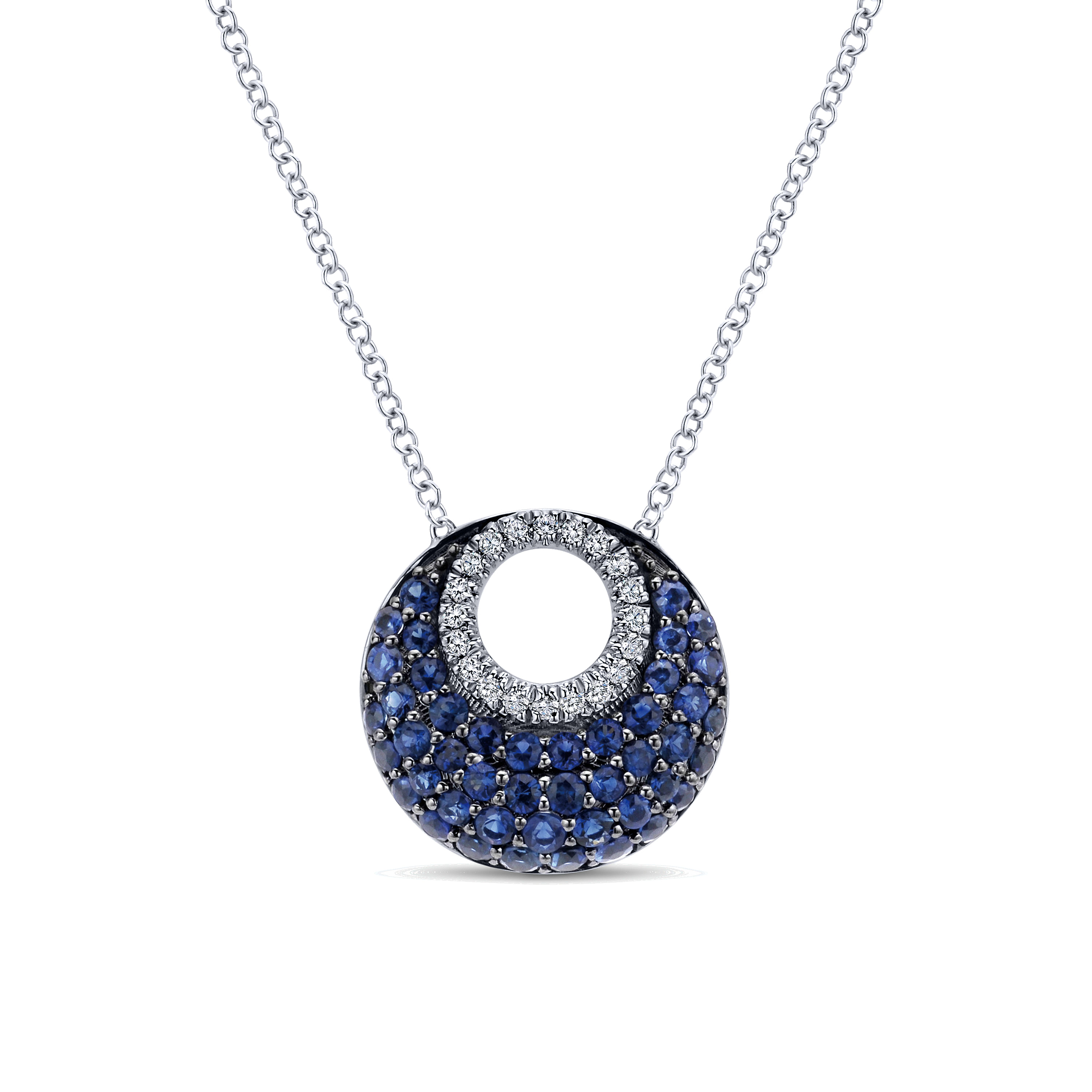 14k White Gold Diamond And Sapphire Fashion 14k White Gold Diamond And Sapphire Fashion