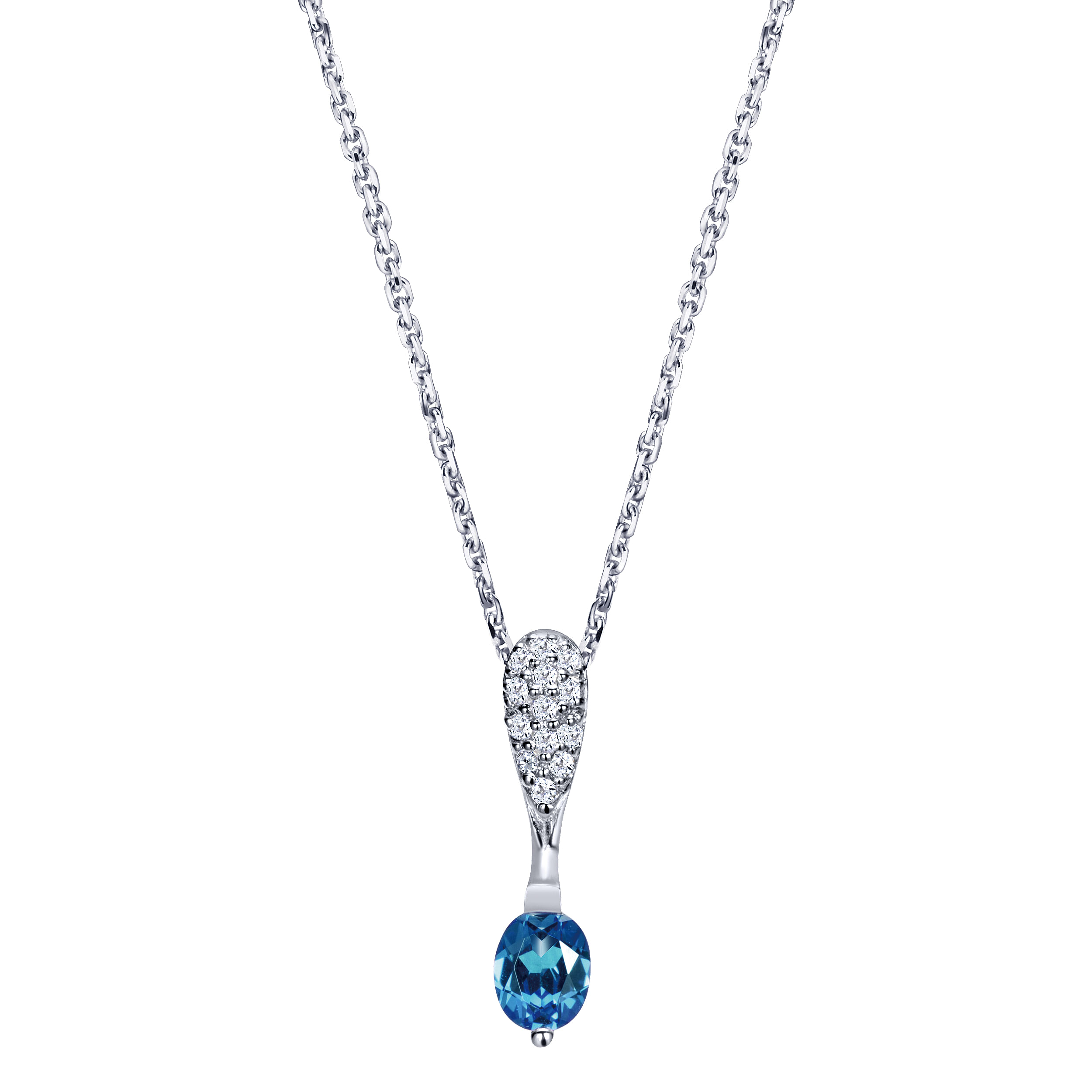 14k White Gold Diamond And Sapphire Fashion 14k White Gold Diamond And Sapphire Fashion