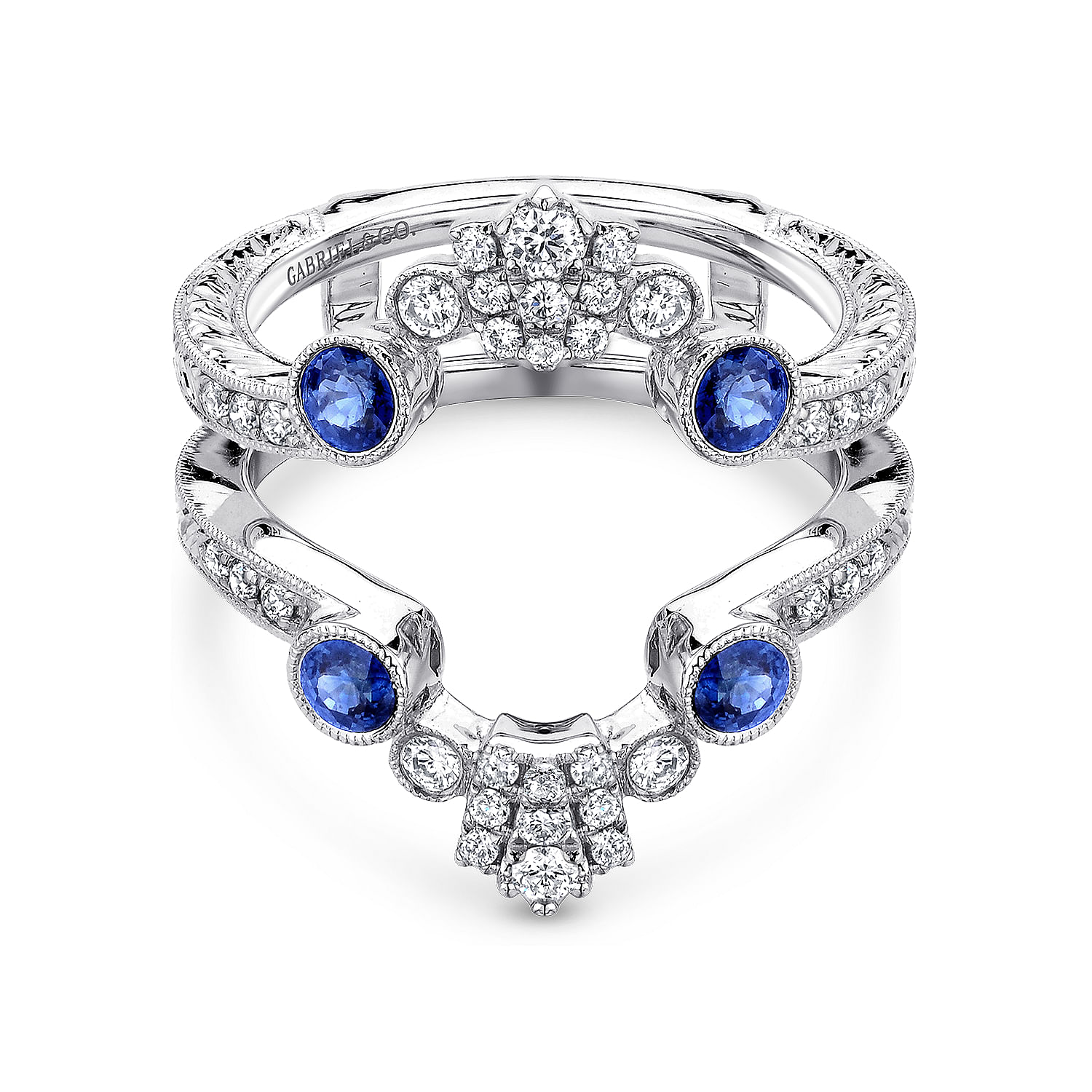 14k White Gold Diamond And Sapphire Jacket 14k White Gold Diamond And Sapphire Jacket