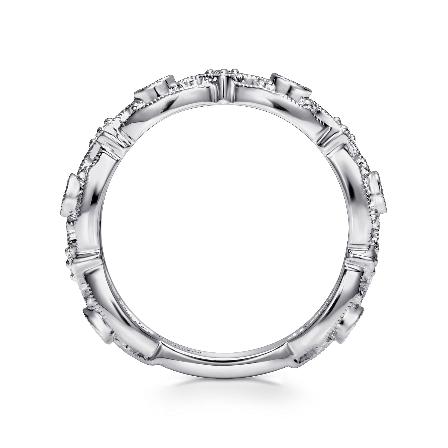14k White Gold Diamond And Sapphire Stackable Ladies 14k White Gold Diamond And Sapphire Stackable Ladies