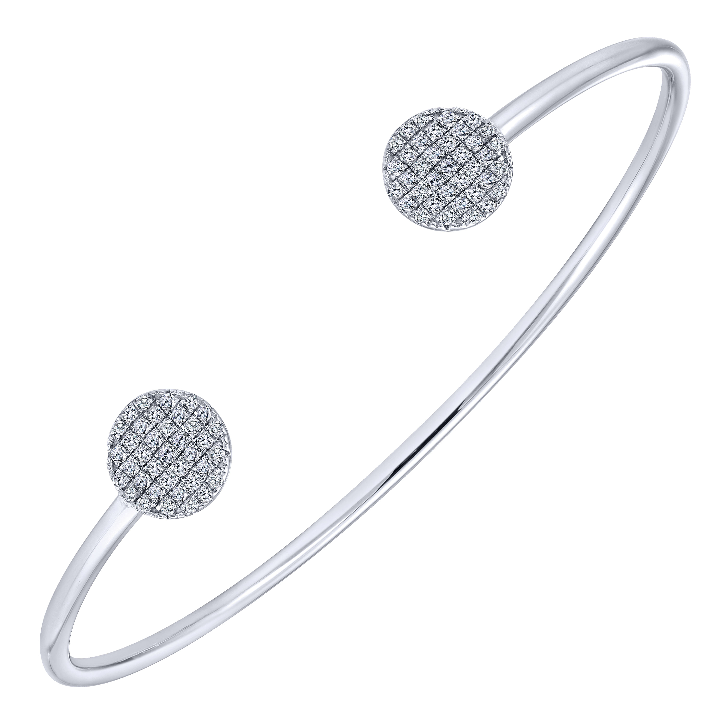14k White Gold Diamond Bangle angle 2 14k White Gold Diamond Bangle angle 2