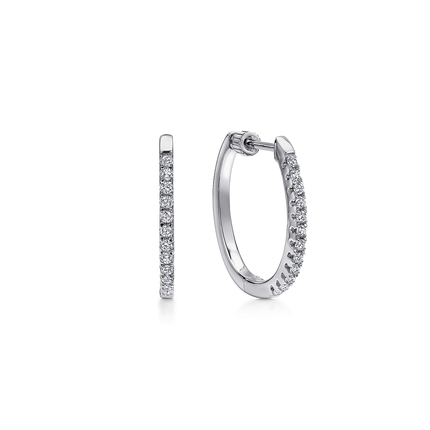 14k White Gold Diamond Classic Hoop 14k White Gold Diamond Classic Hoop