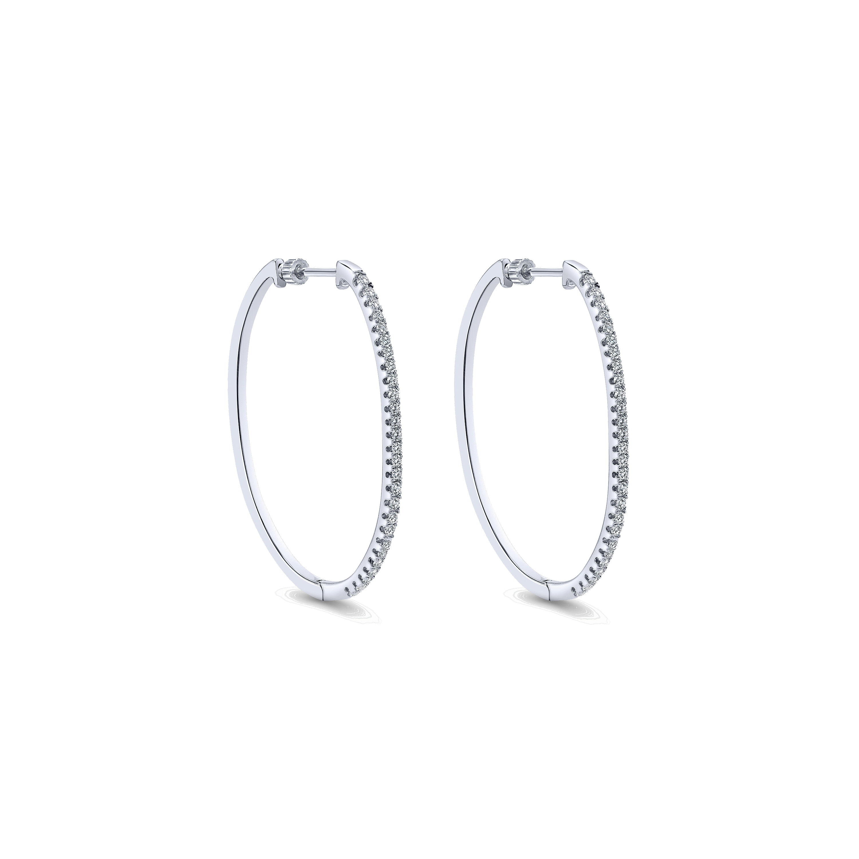 14k White Gold Diamond Classic Hoop 14k White Gold Diamond Classic Hoop
