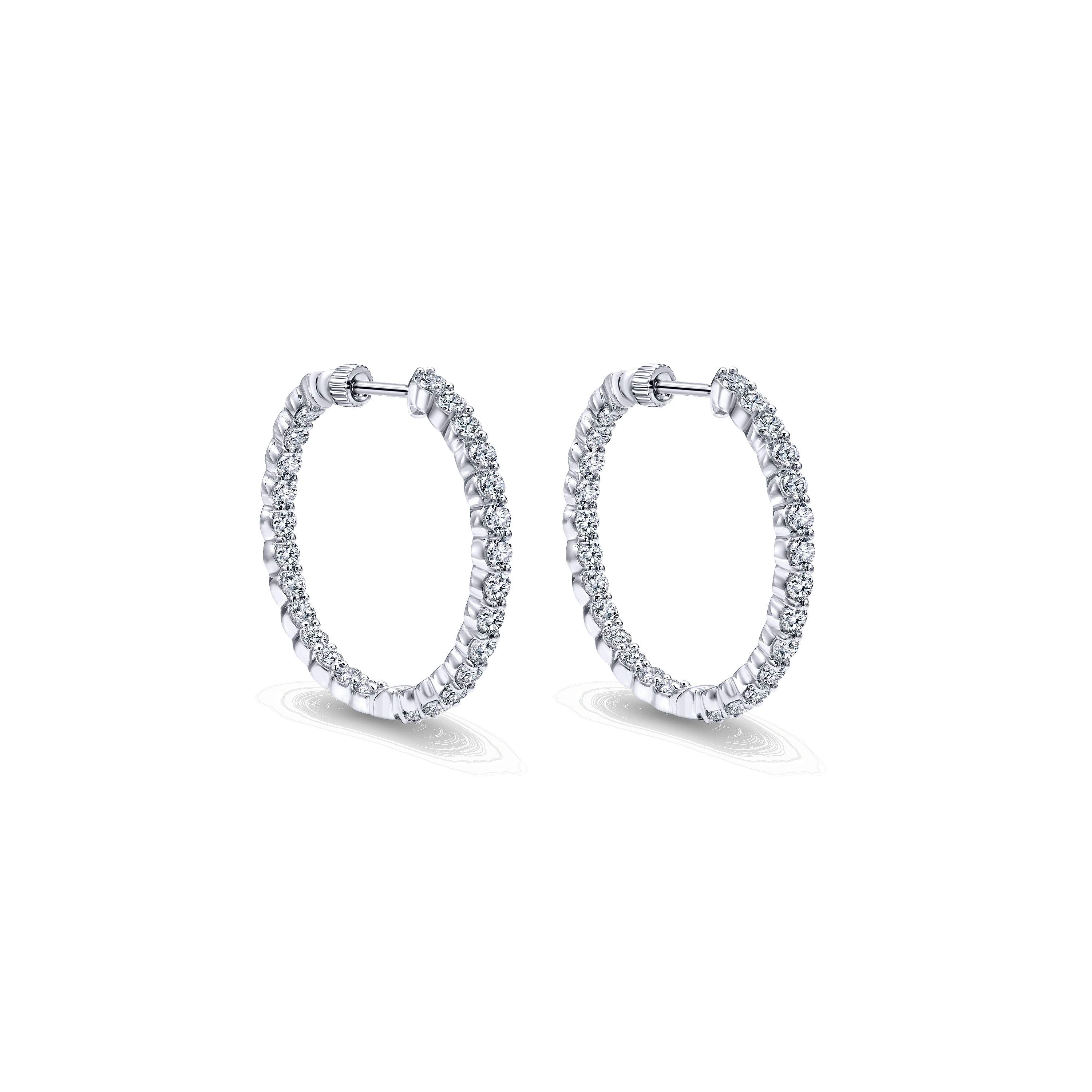 14k White Gold Diamond Classic Hoop 14k White Gold Diamond Classic Hoop