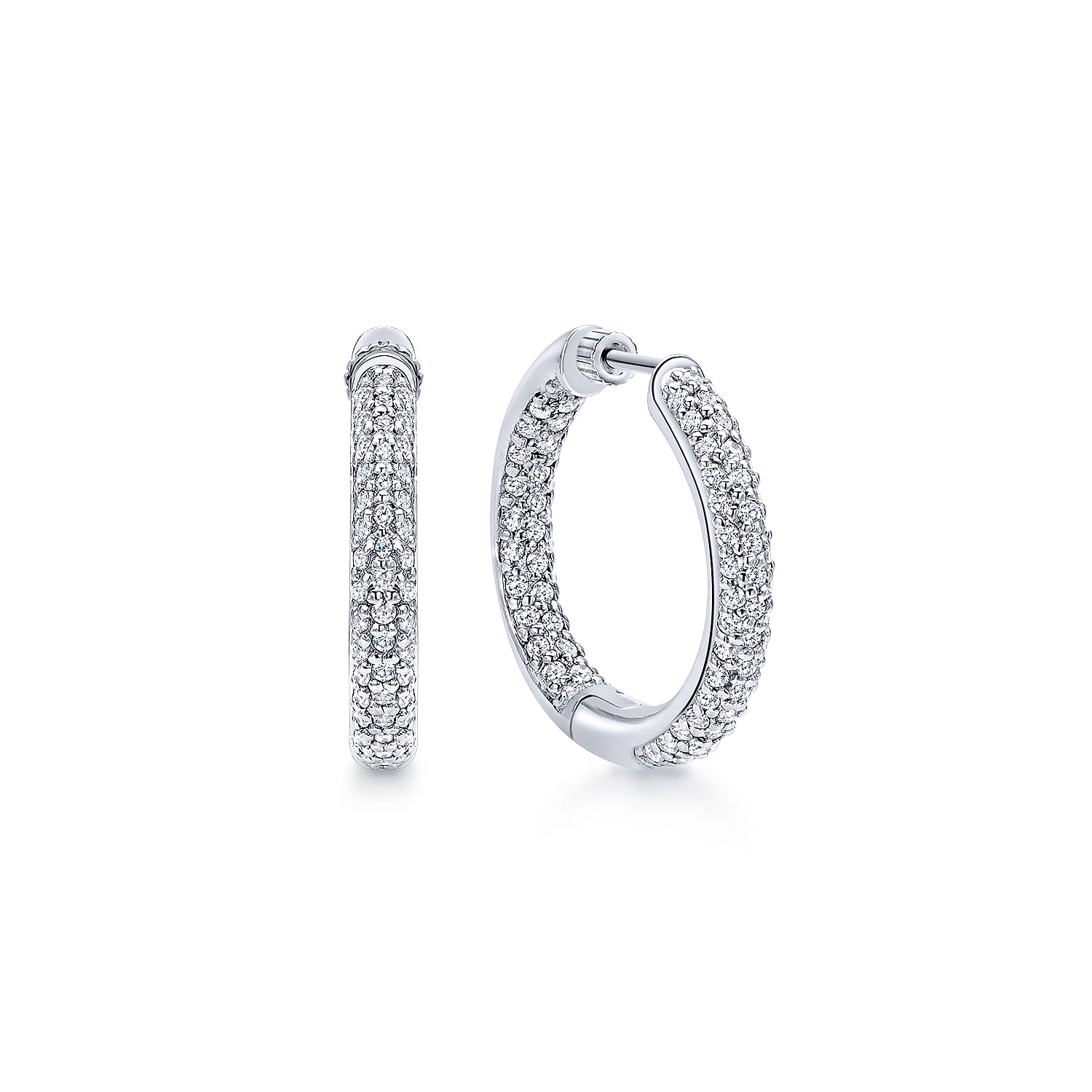 14k White Gold Diamond Classic Hoop 14k White Gold Diamond Classic Hoop
