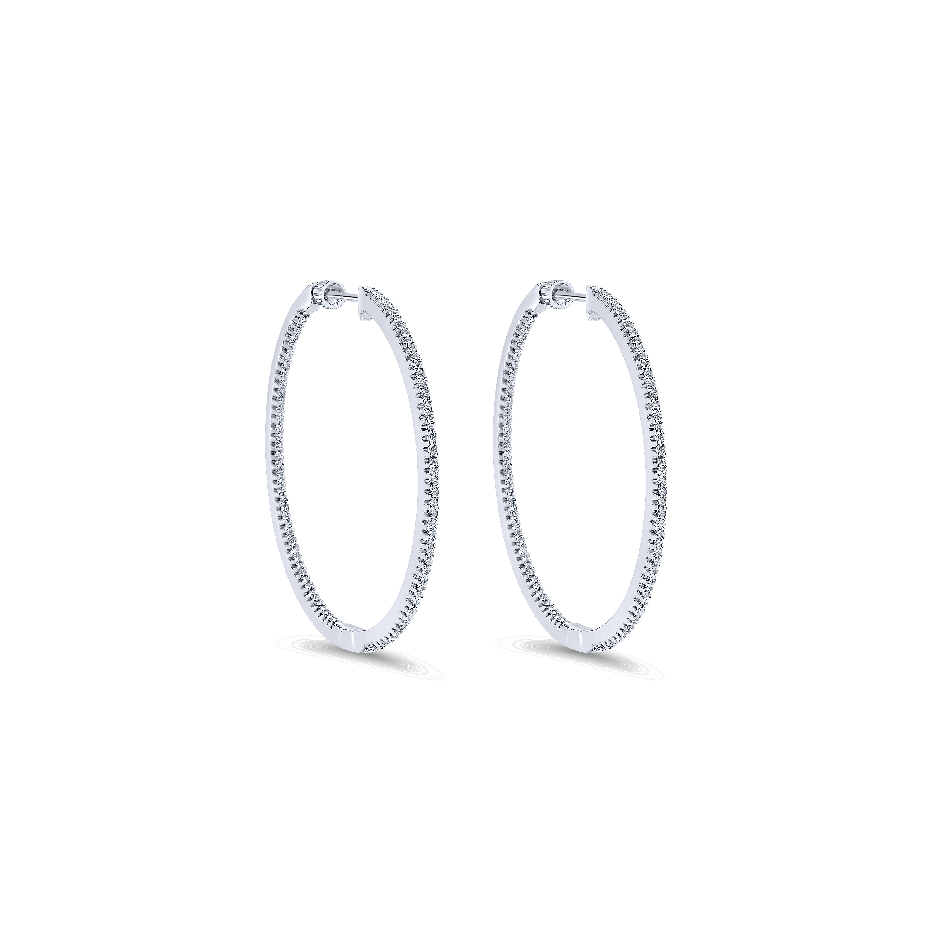 14k White Gold Diamond Classic Hoop 14k White Gold Diamond Classic Hoop
