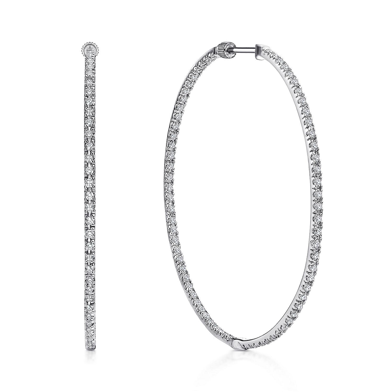 14k White Gold Diamond Classic Hoop 14k White Gold Diamond Classic Hoop