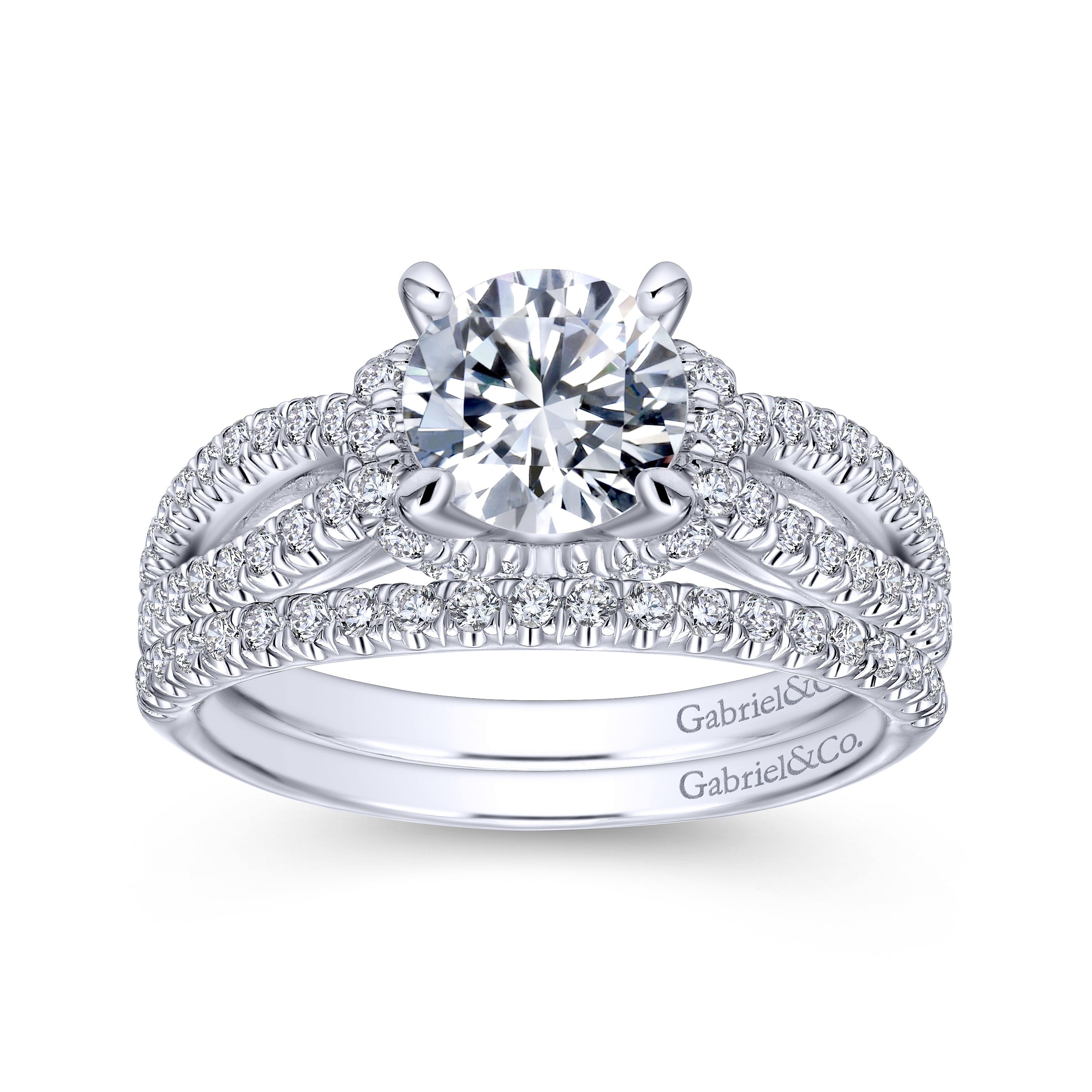 14k White Gold Diamond Criss Cross Engagement Ring angle 4 14k White Gold Diamond Criss Cross Engagement Ring angle 4