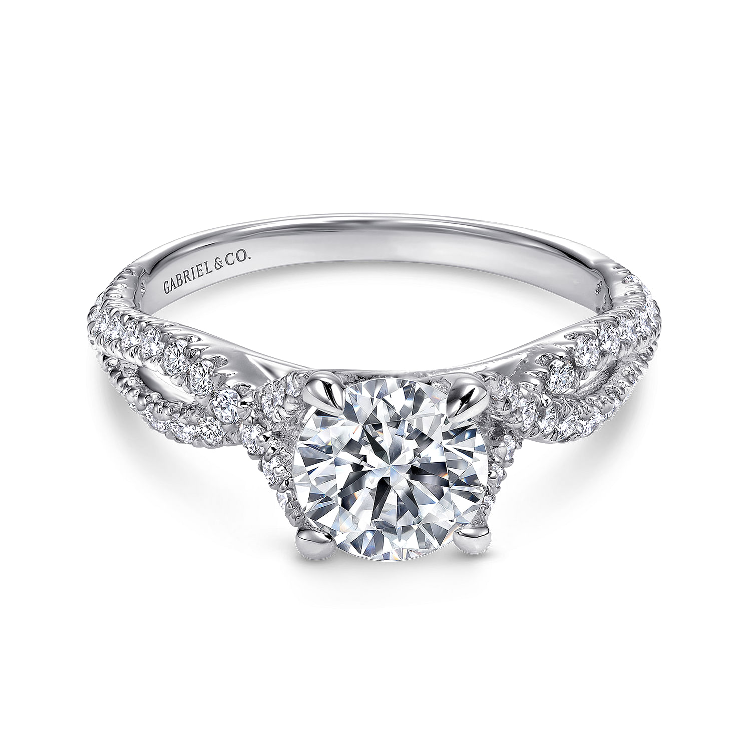 14k White Gold Diamond Criss Cross 14k White Gold Diamond Criss Cross
