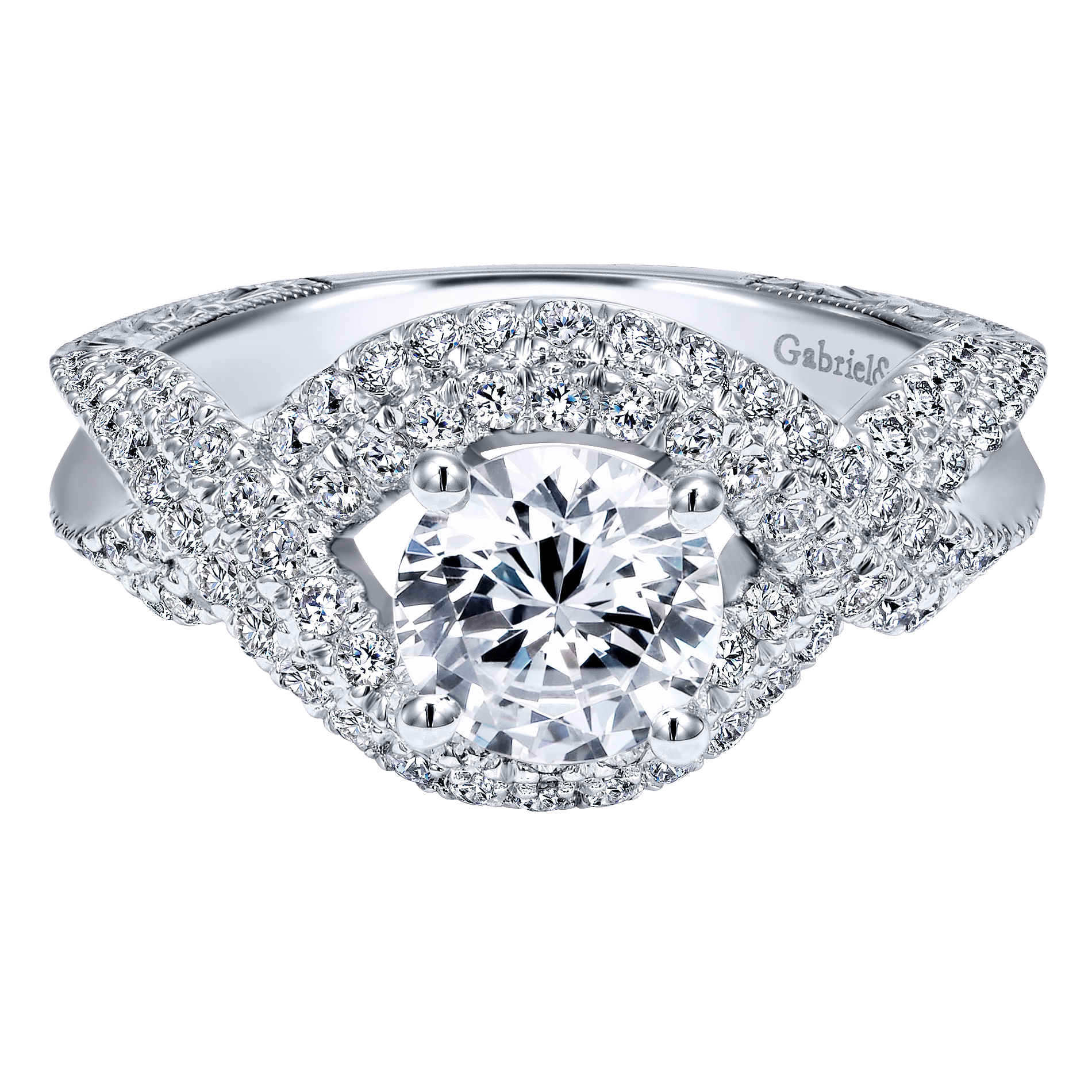 14k White Gold Diamond Criss Cross 14k White Gold Diamond Criss Cross
