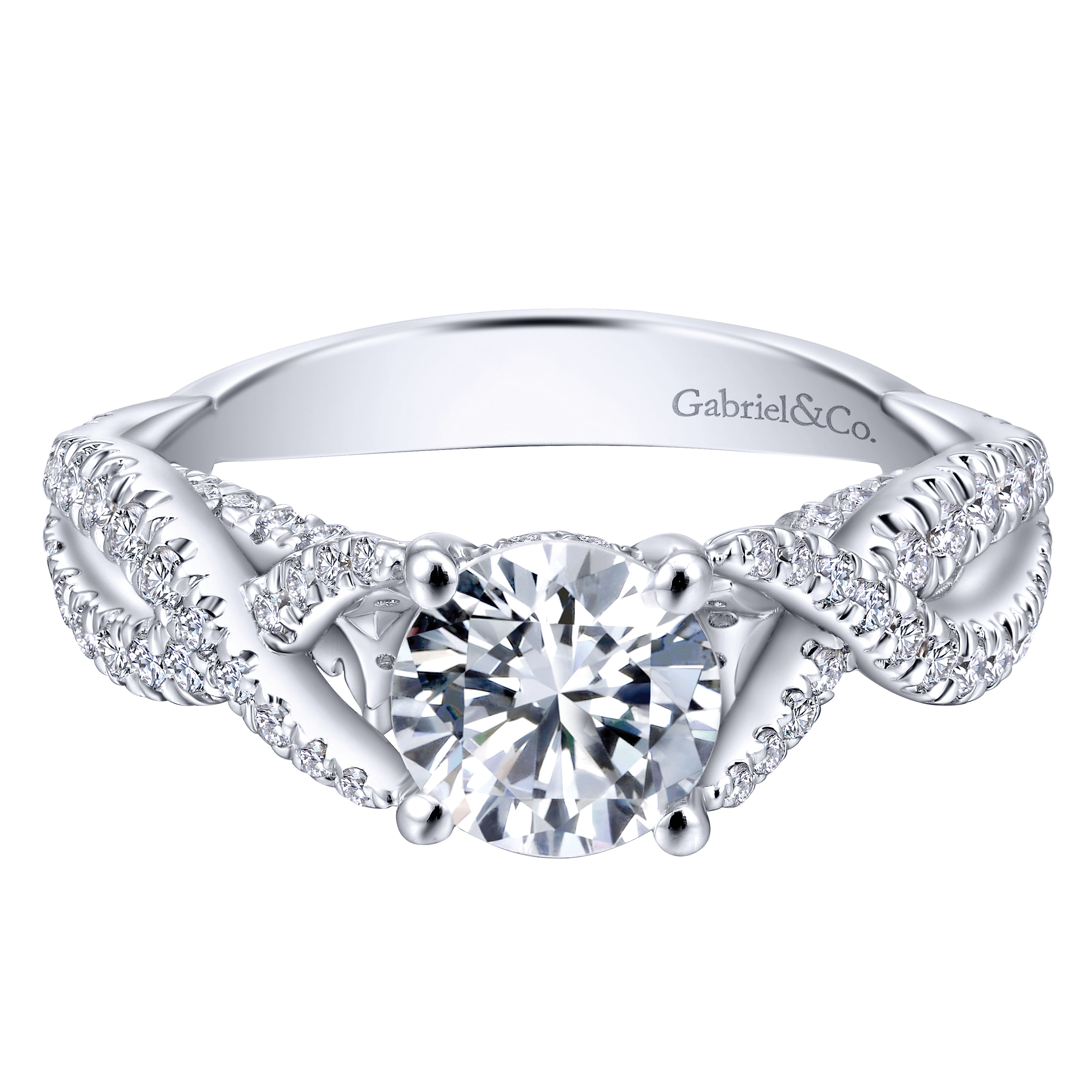 14k White Gold Diamond Criss Cross 14k White Gold Diamond Criss Cross