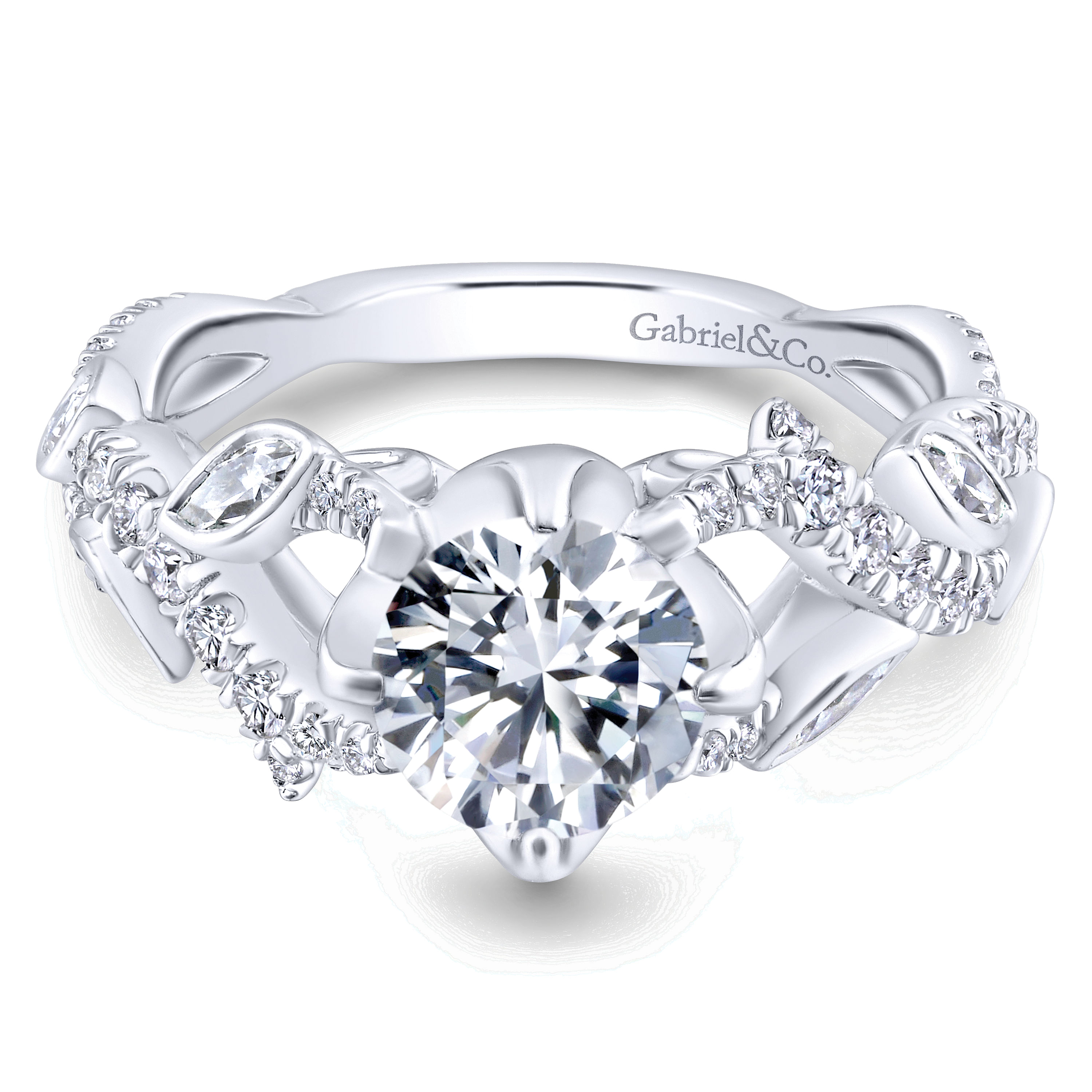 14k White Gold Diamond Criss Cross 14k White Gold Diamond Criss Cross
