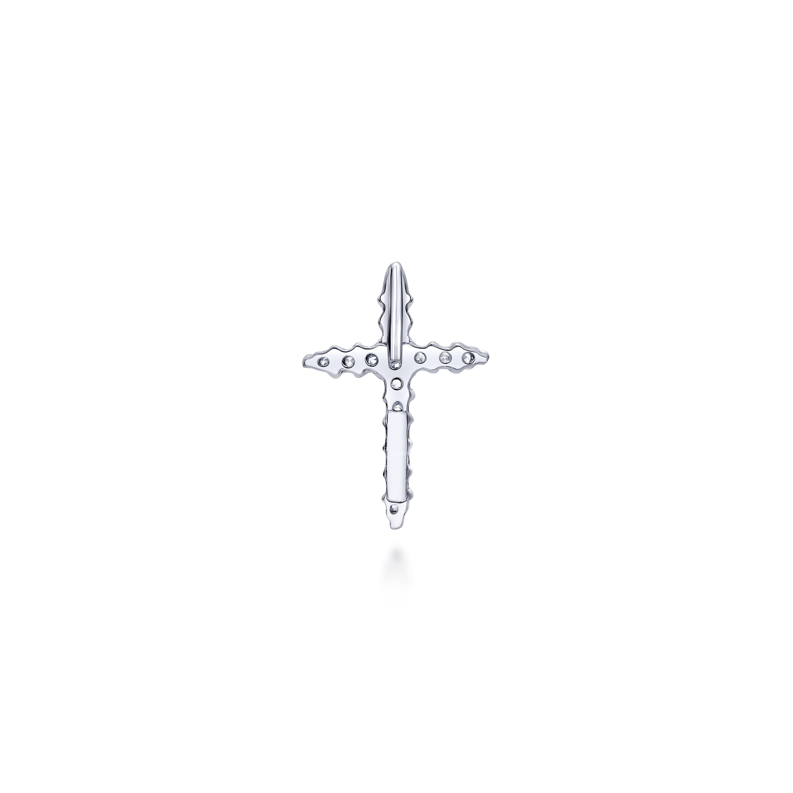 14k White Gold Diamond Cross Cross Pendant angle 2 14k White Gold Diamond Cross Cross Pendant angle 2