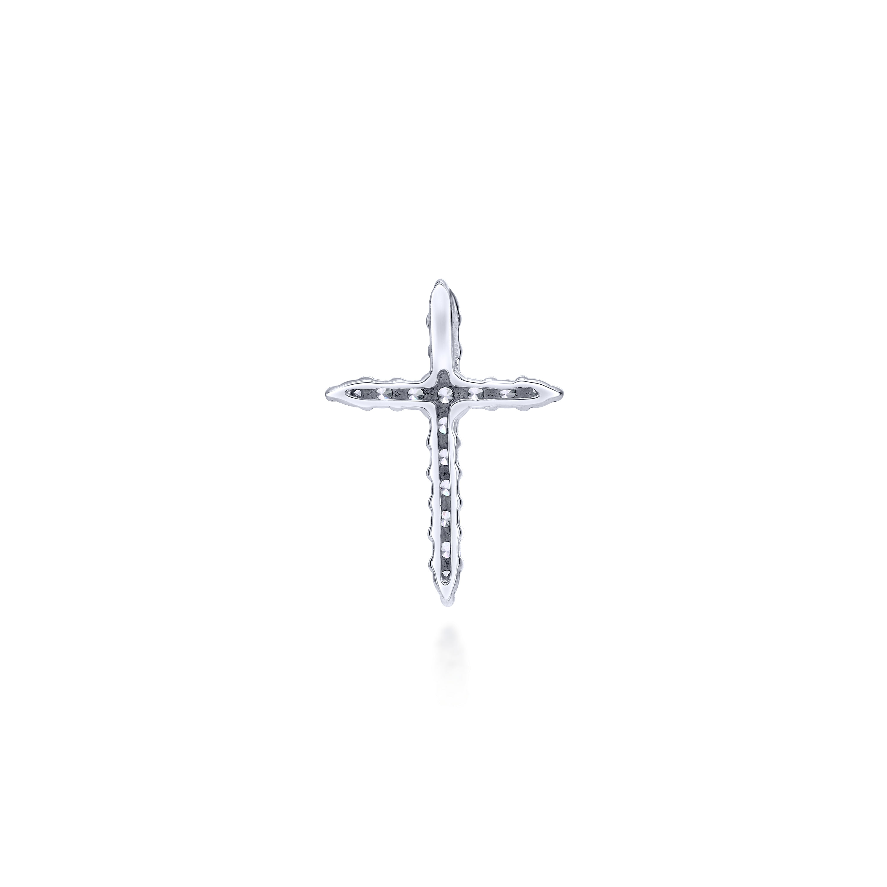 14k White Gold Diamond Cross Cross Pendant angle 2 14k White Gold Diamond Cross Cross Pendant angle 2