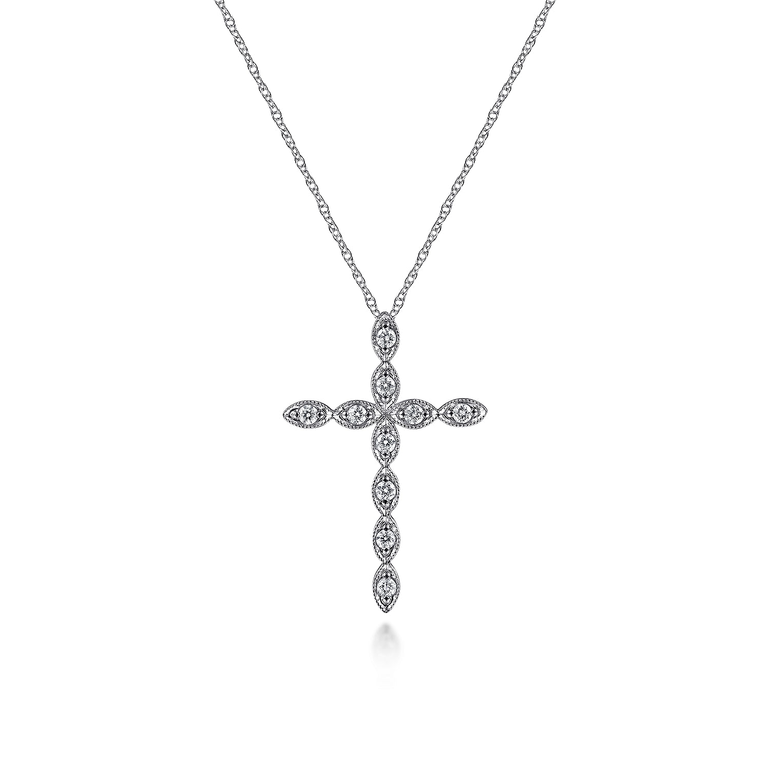 14k White Gold Diamond Cross 14k White Gold Diamond Cross