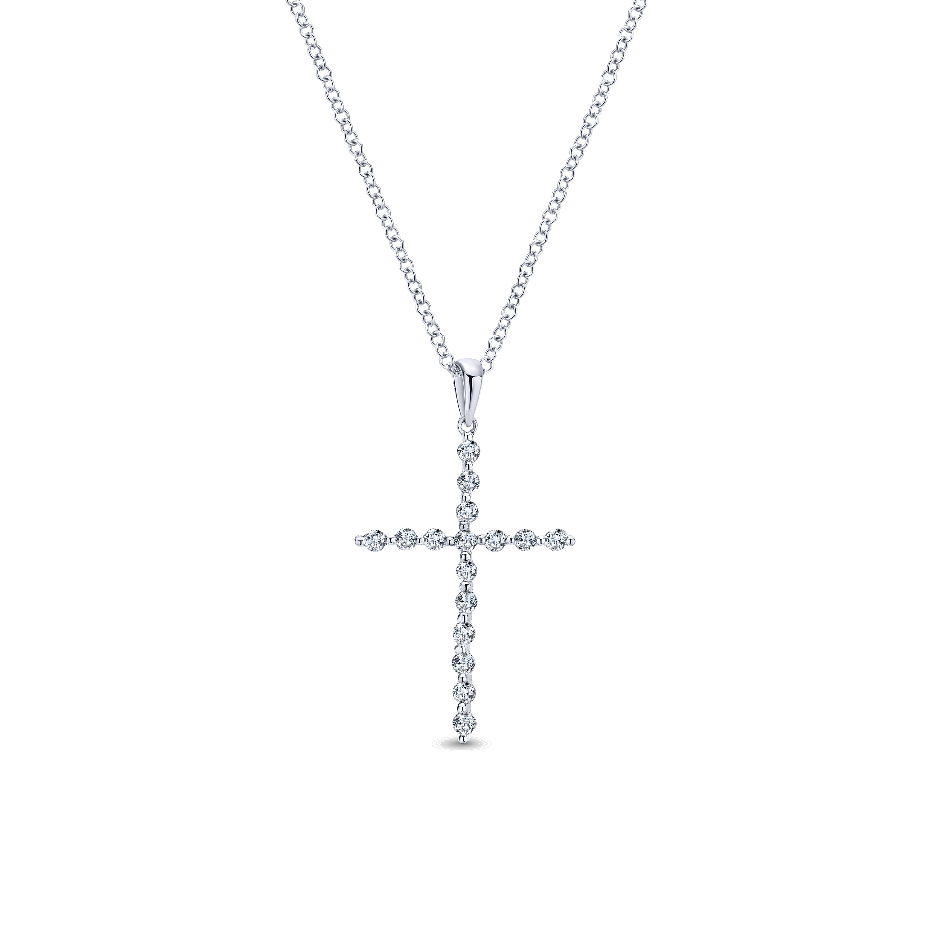 14k White Gold Diamond Cross 14k White Gold Diamond Cross
