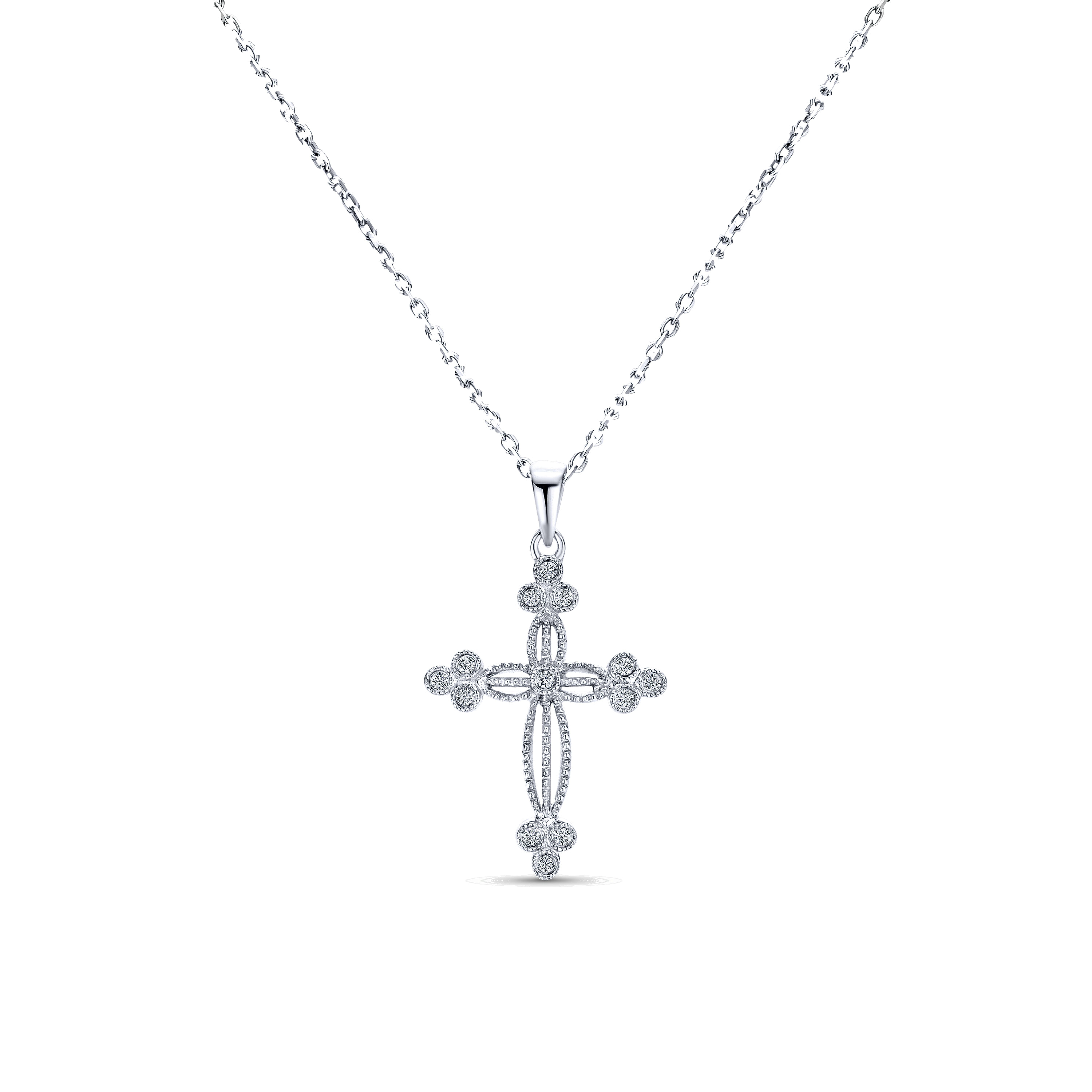 14k White Gold Diamond Cross 14k White Gold Diamond Cross