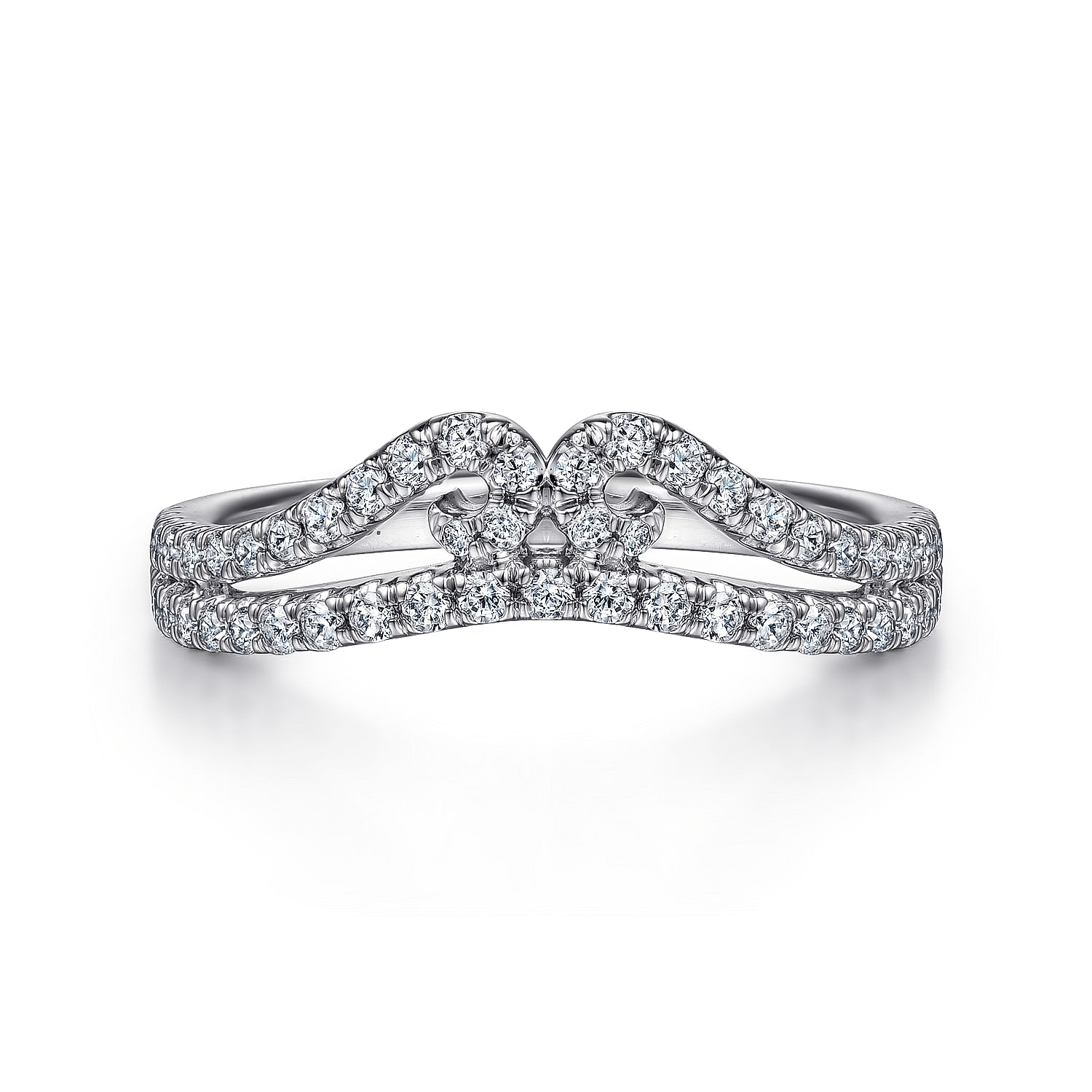 14k White Gold Diamond Curved 14k White Gold Diamond Curved