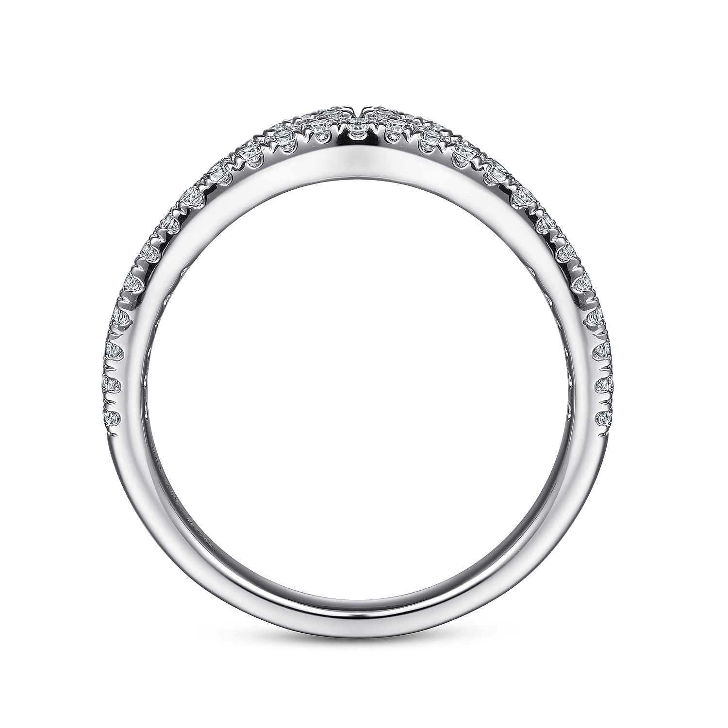 14k White Gold Diamond Curved Anniversary Band angle 2 14k White Gold Diamond Curved Anniversary Band angle 2