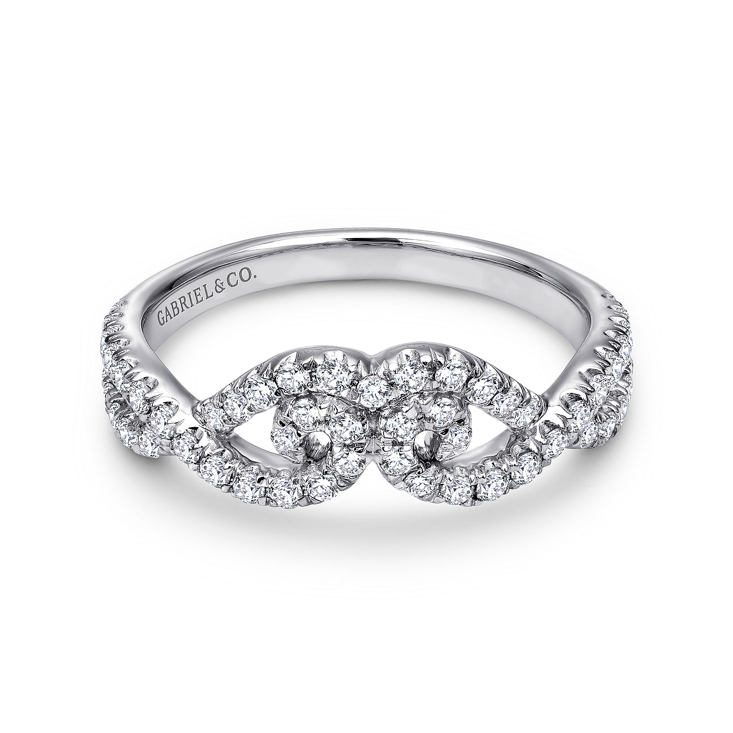 14k White Gold Diamond Curved 14k White Gold Diamond Curved