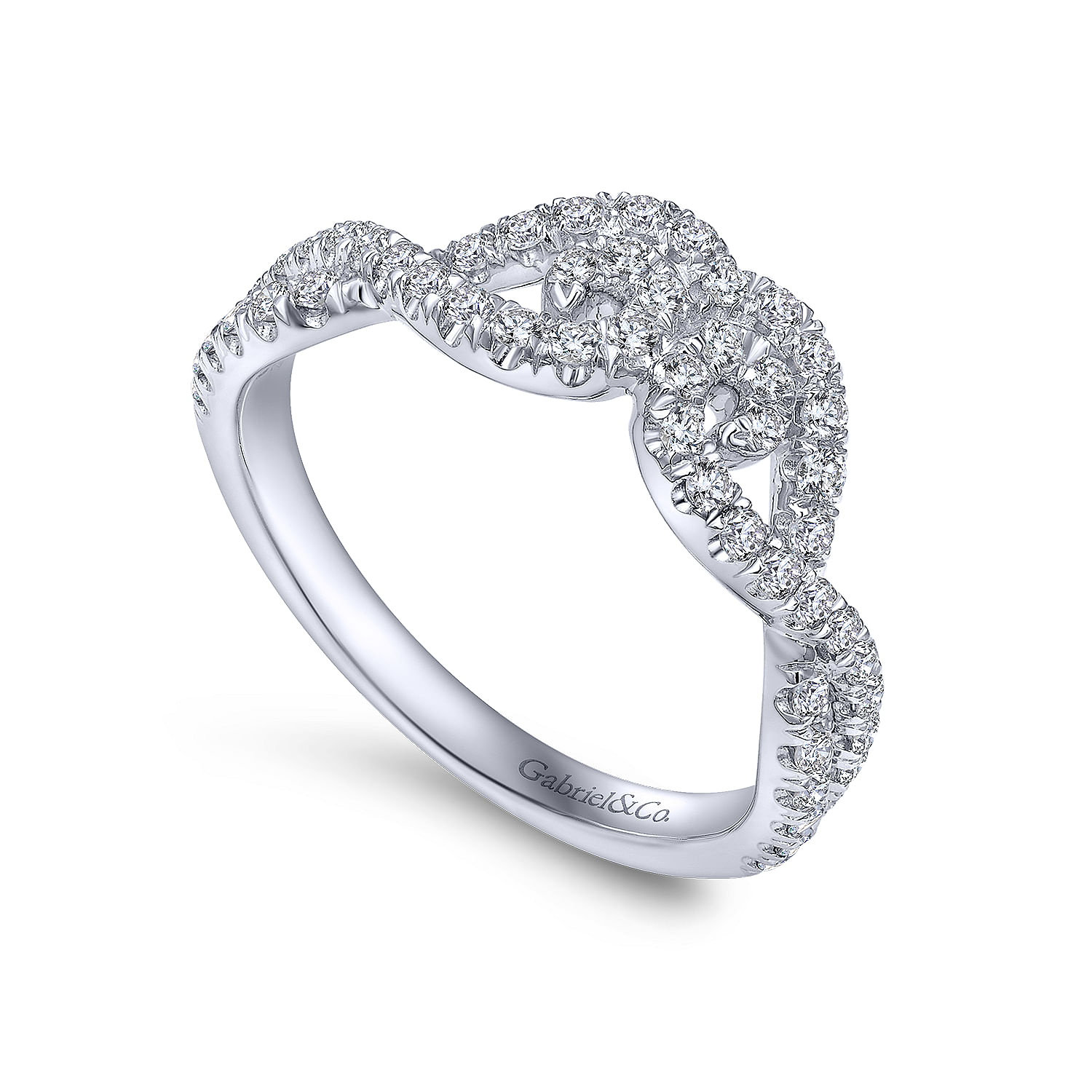14k White Gold Diamond Curved Anniversary Band angle 3 14k White Gold Diamond Curved Anniversary Band angle 3