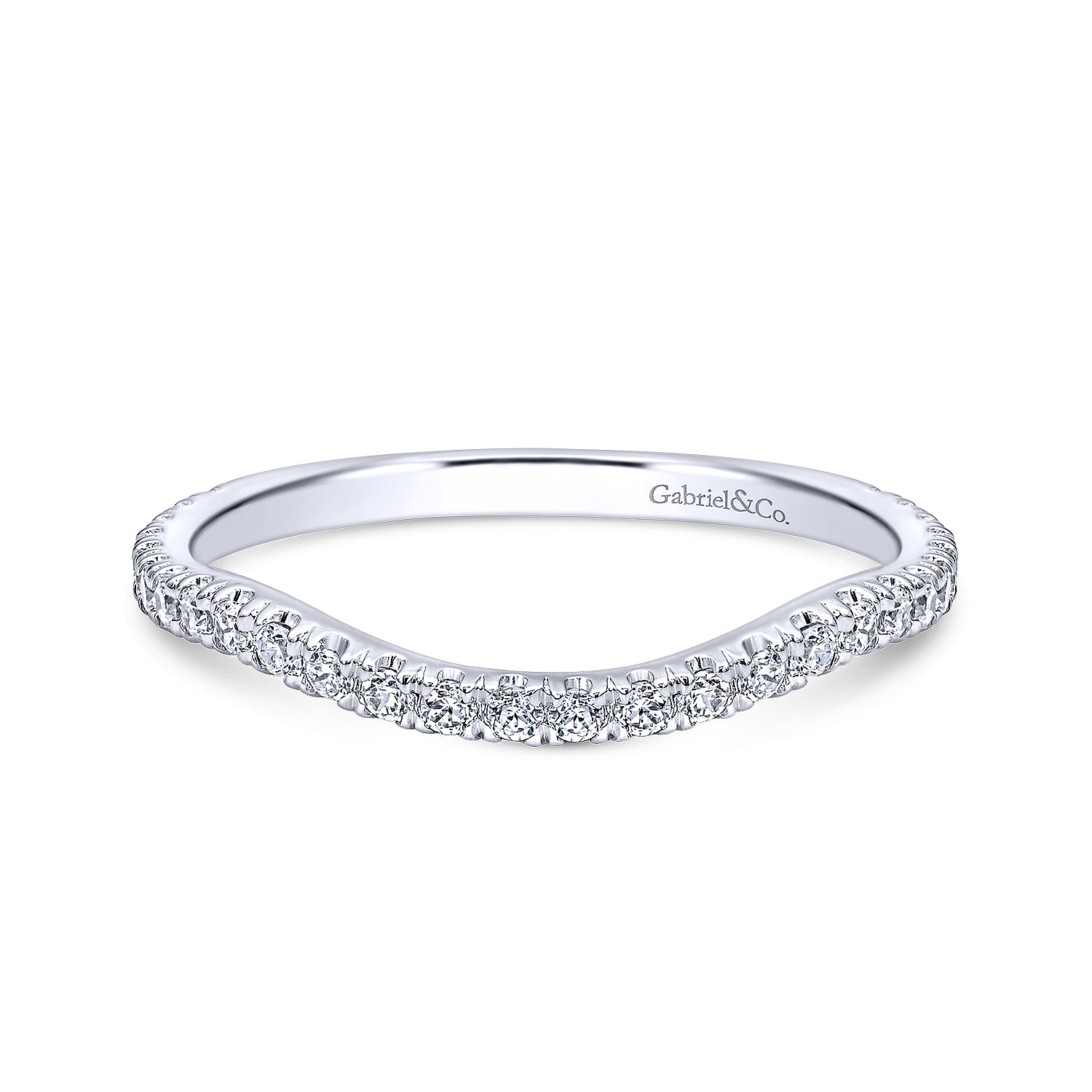 14k White Gold Diamond Curved 14k White Gold Diamond Curved