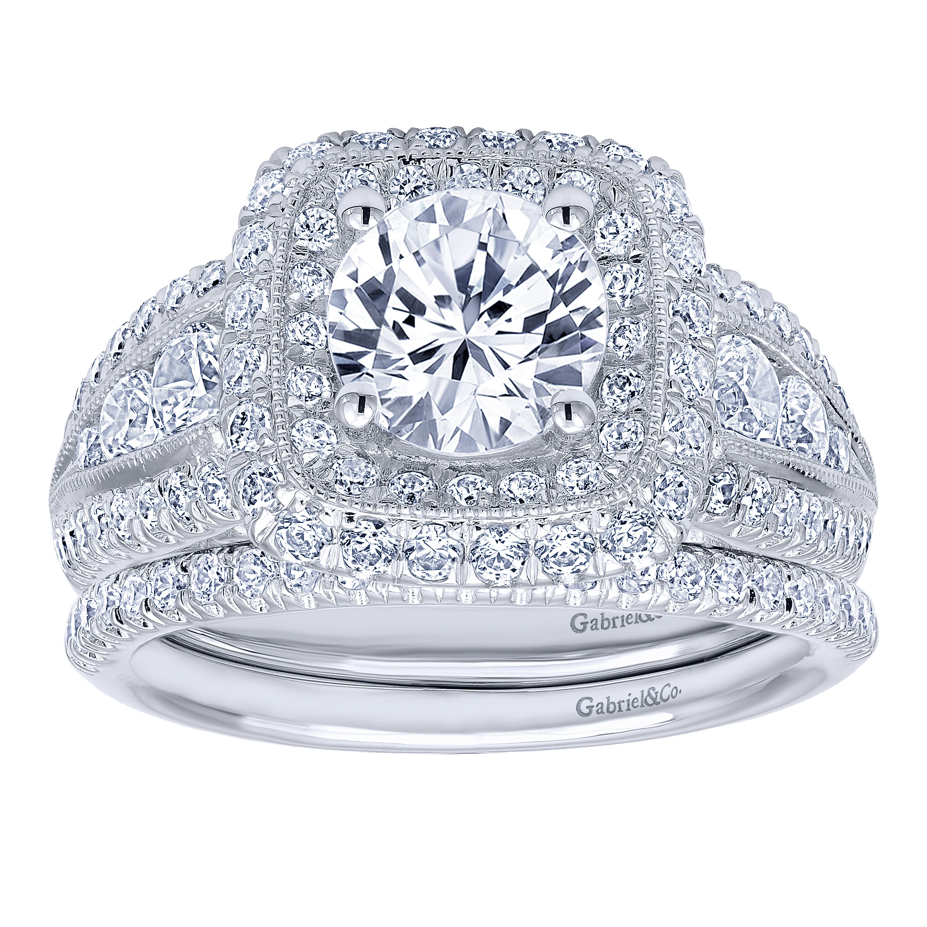 14k White Gold Diamond Curved Wedding Band angle 4 14k White Gold Diamond Curved Wedding Band angle 4