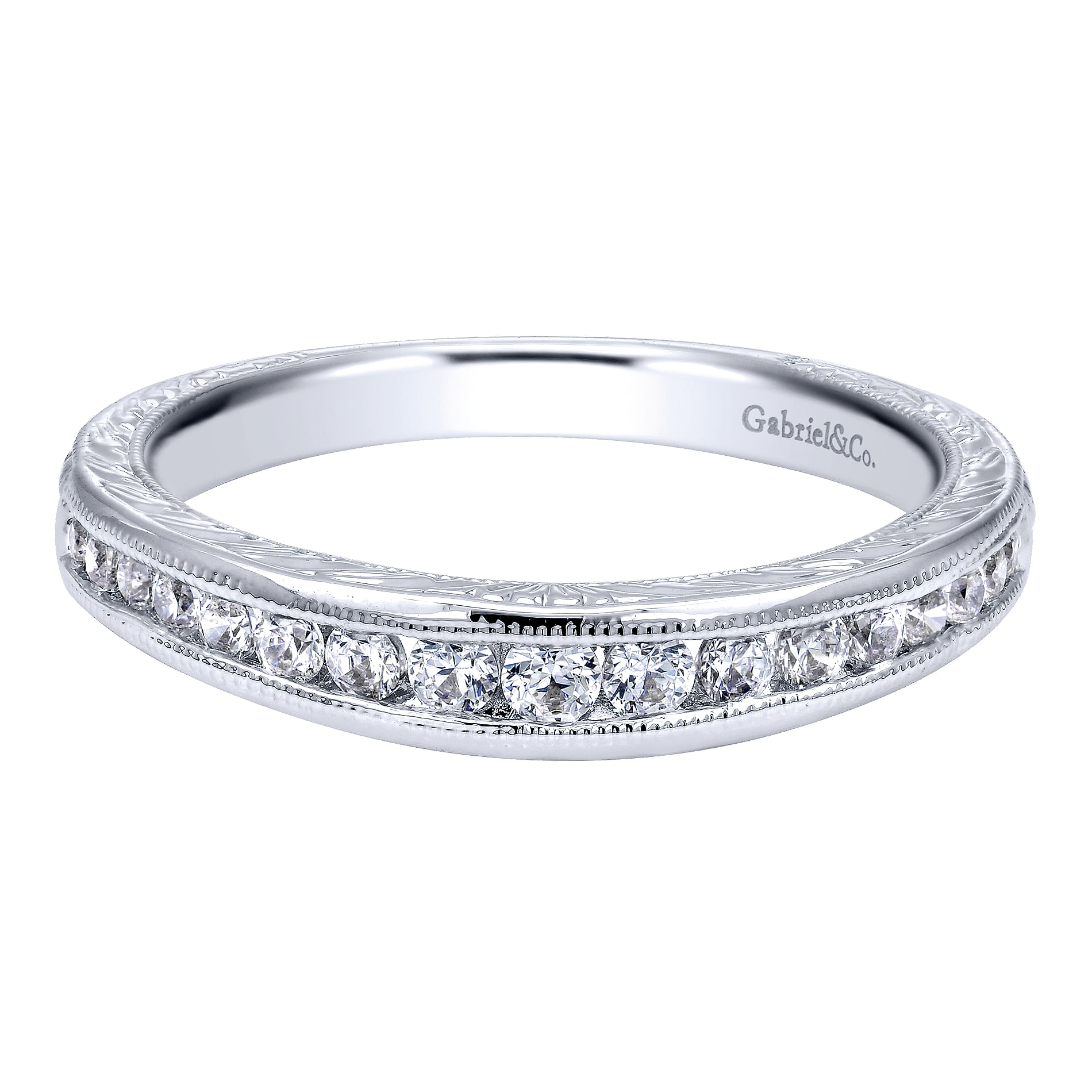 14k White Gold Diamond Curved 14k White Gold Diamond Curved