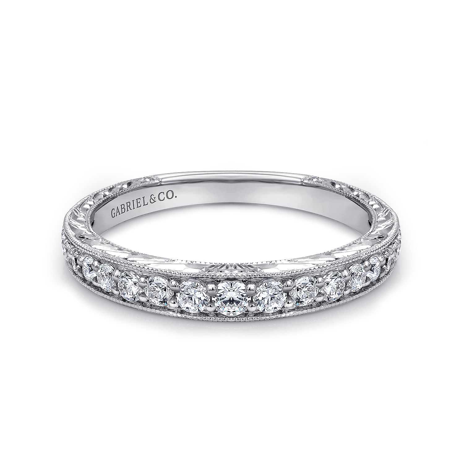 14k White Gold Diamond Curved 14k White Gold Diamond Curved