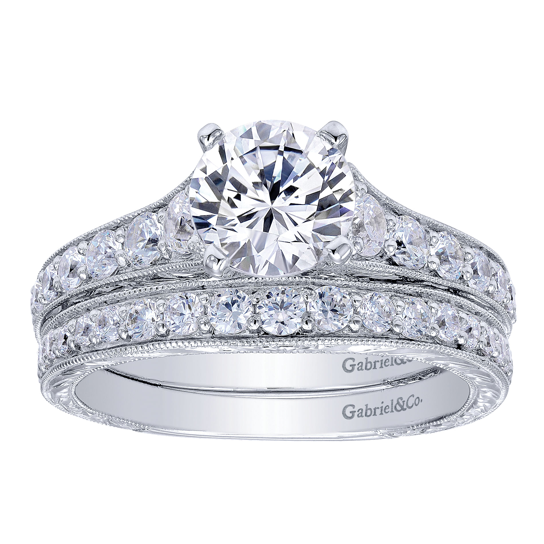 14k White Gold Diamond Curved Wedding Band angle 4 14k White Gold Diamond Curved Wedding Band angle 4