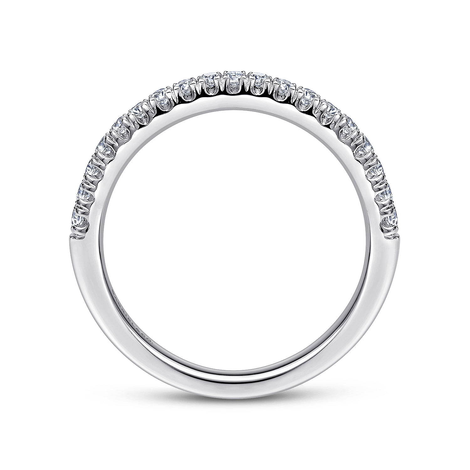 14k White Gold Diamond Curved Wedding Band angle 2 14k White Gold Diamond Curved Wedding Band angle 2