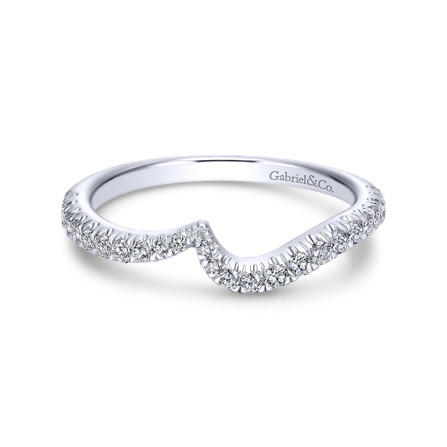 14k White Gold Diamond Curved 14k White Gold Diamond Curved