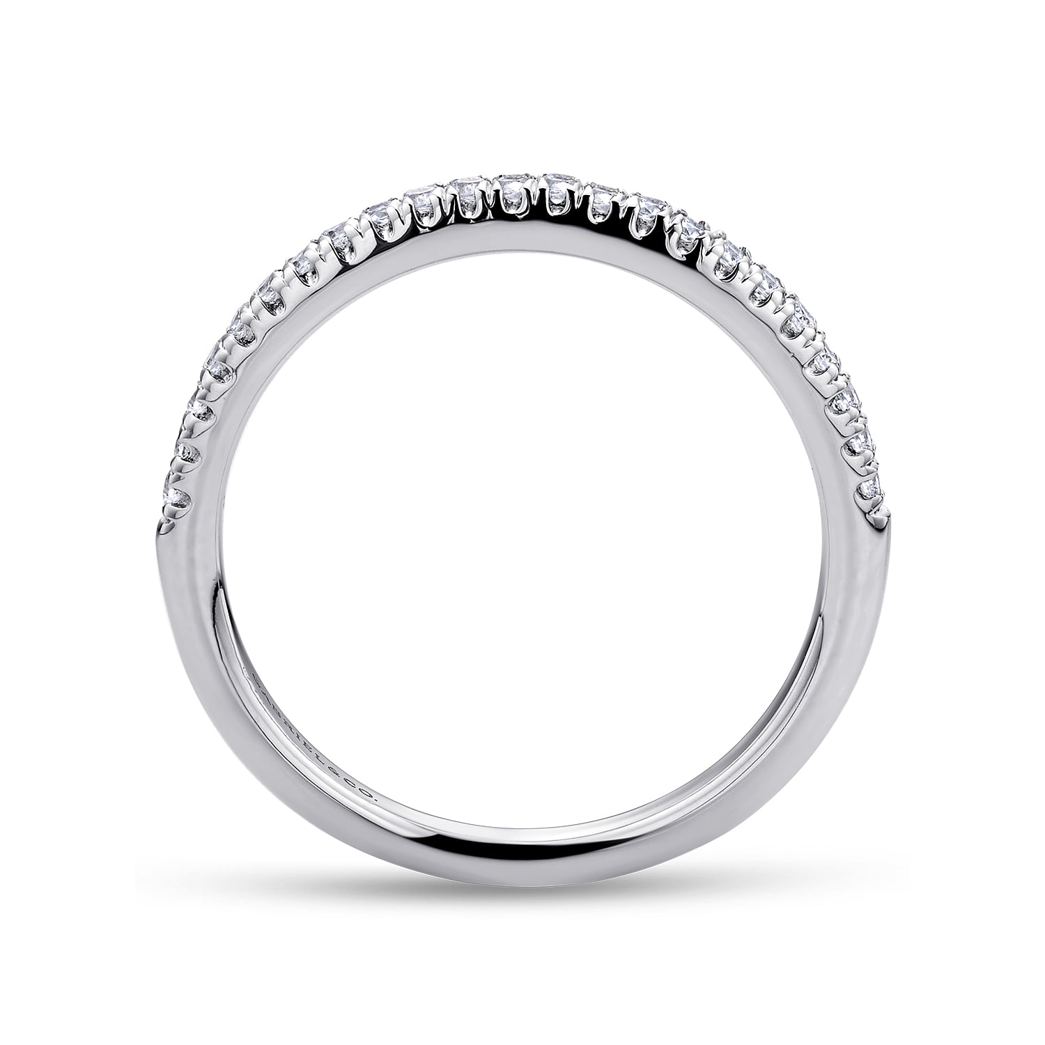 14k White Gold Diamond Curved Wedding Band angle 2 14k White Gold Diamond Curved Wedding Band angle 2