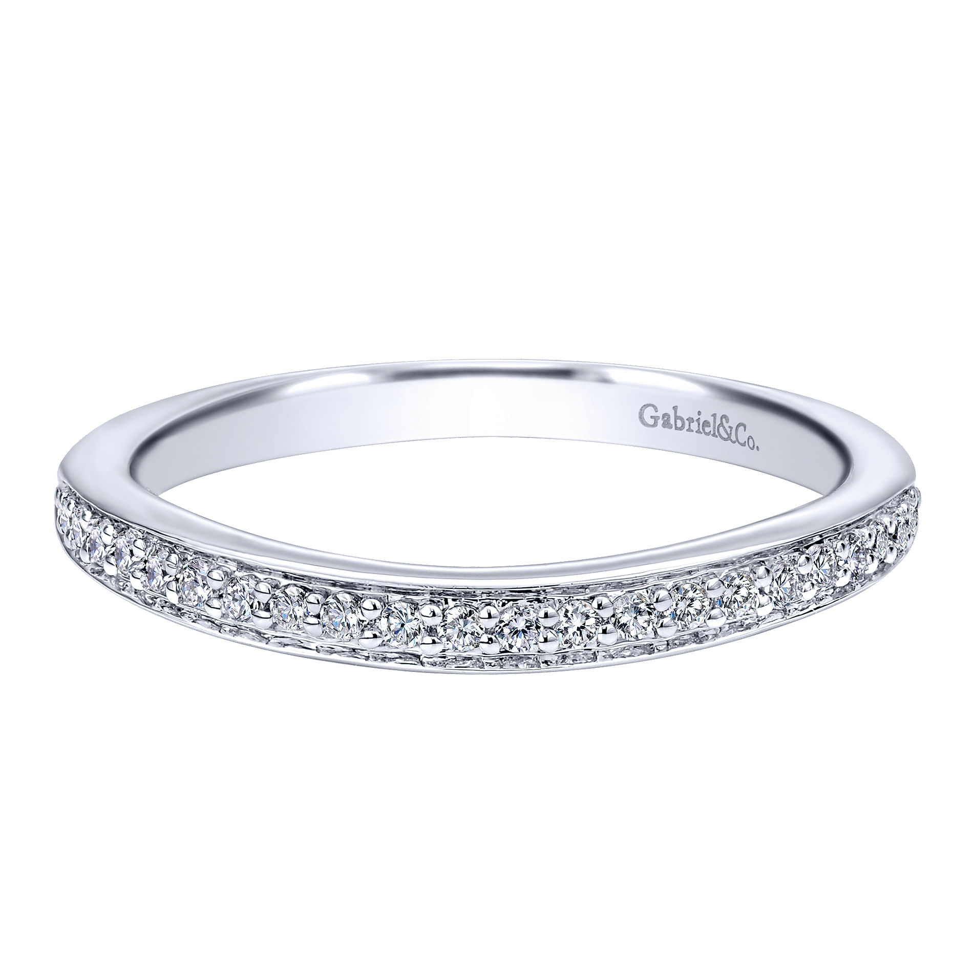 14k White Gold Diamond Curved 14k White Gold Diamond Curved