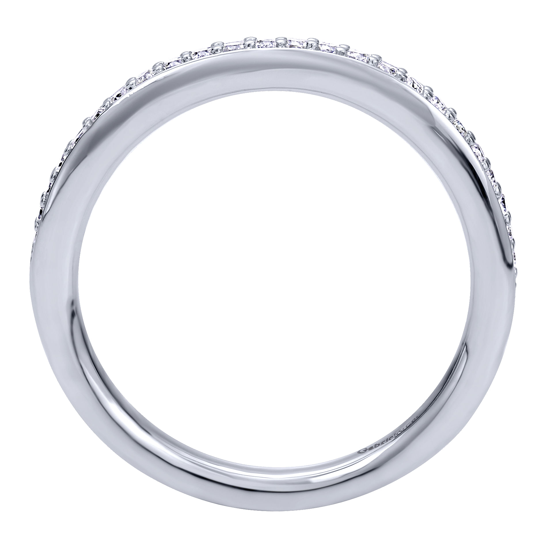 14k White Gold Diamond Curved Wedding Band angle 2 14k White Gold Diamond Curved Wedding Band angle 2