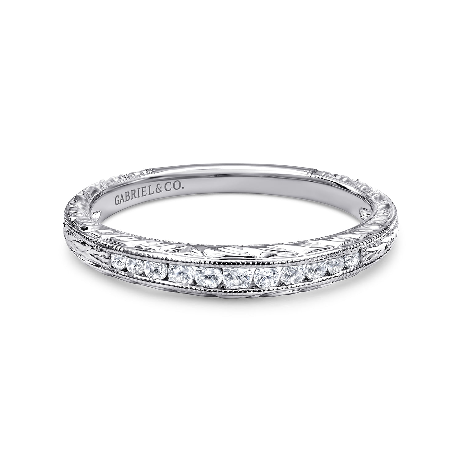 14k White Gold Diamond Curved 14k White Gold Diamond Curved