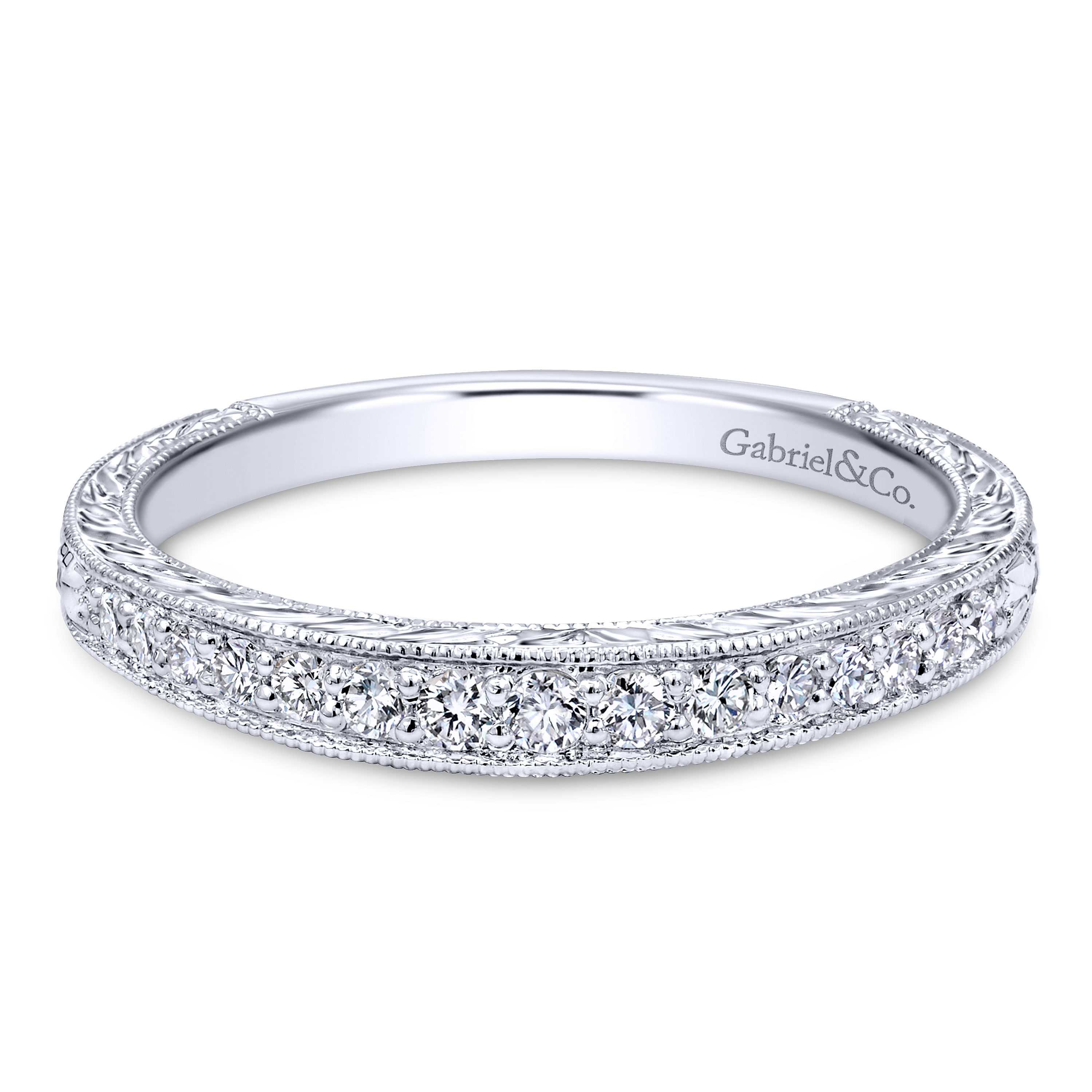 14k White Gold Diamond Curved 14k White Gold Diamond Curved