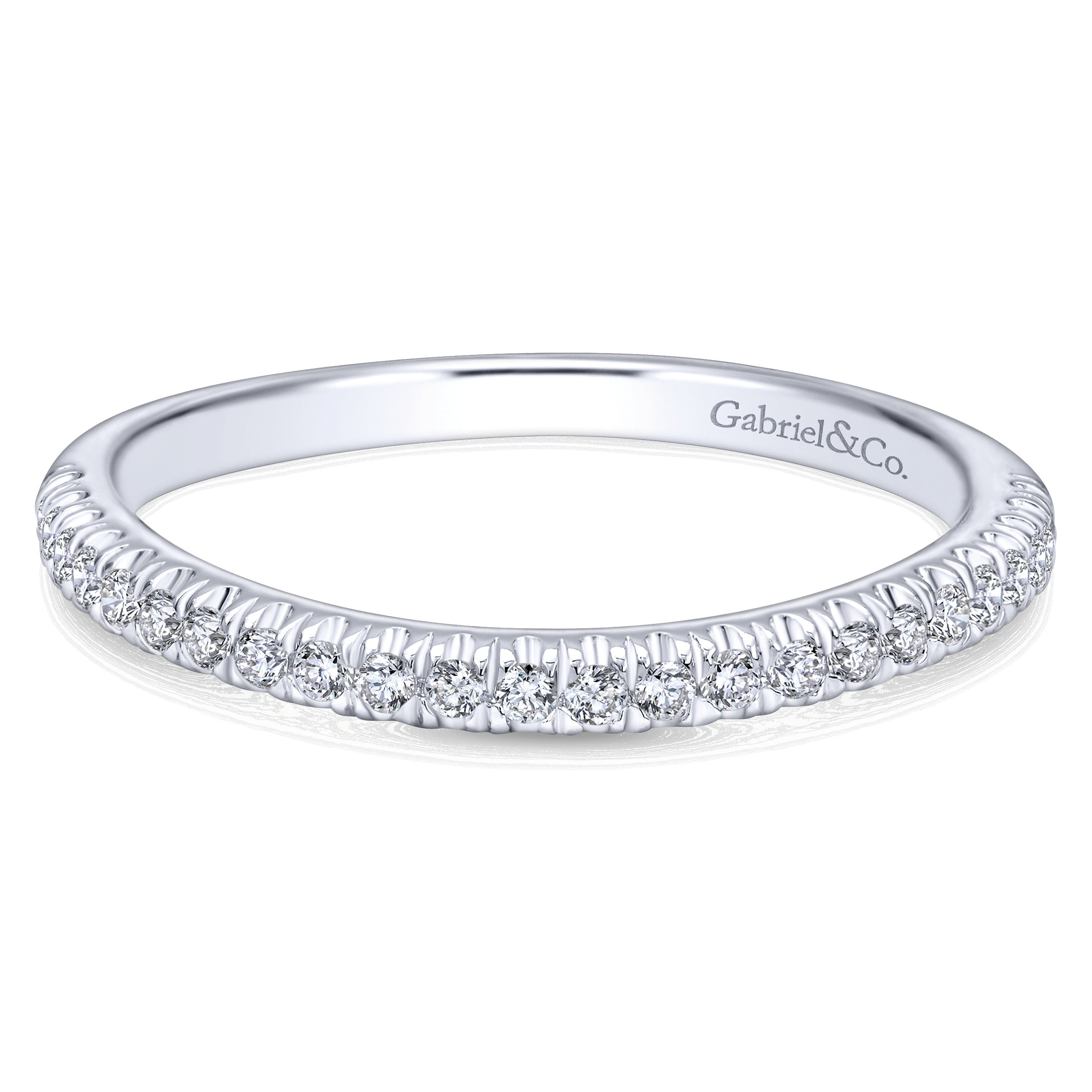 14k White Gold Diamond Curved 14k White Gold Diamond Curved
