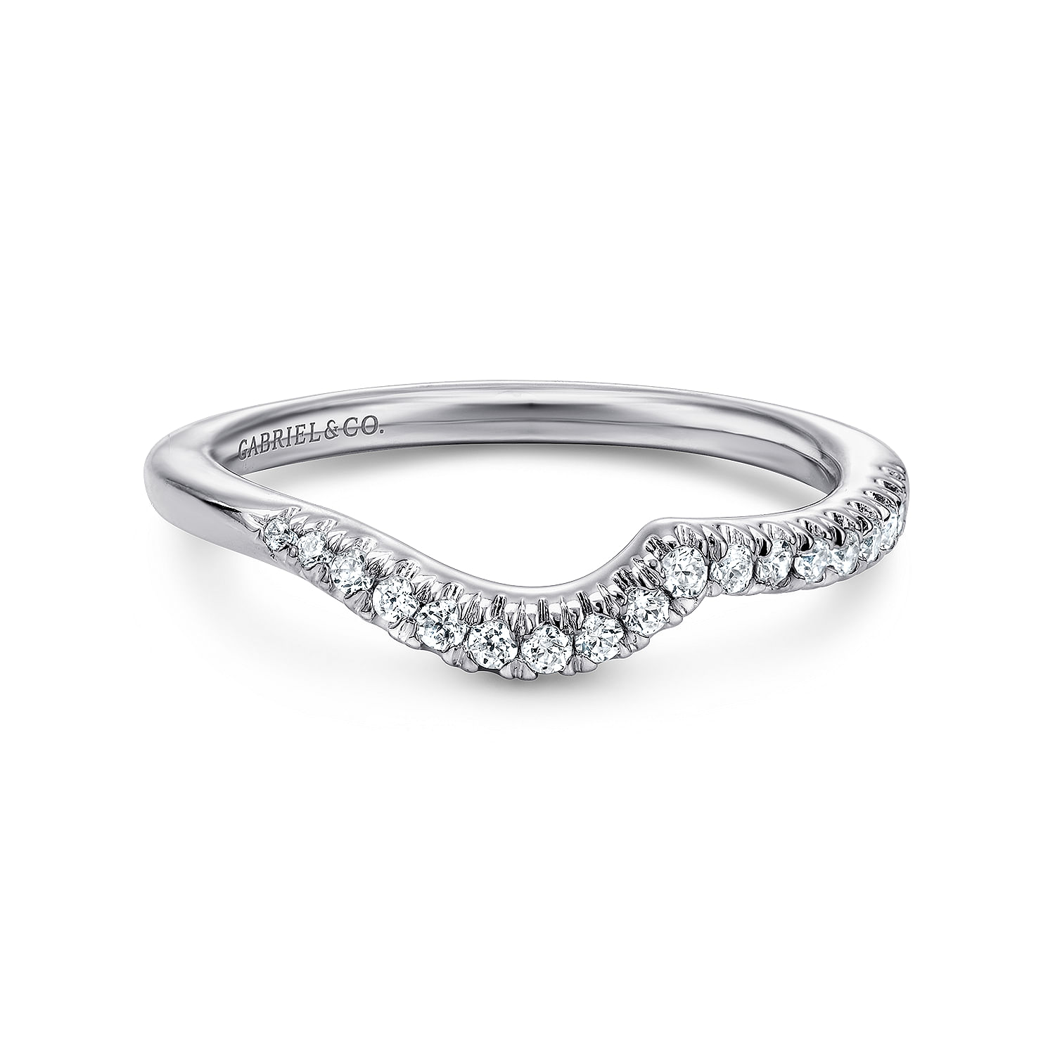 14k White Gold Diamond Curved 14k White Gold Diamond Curved