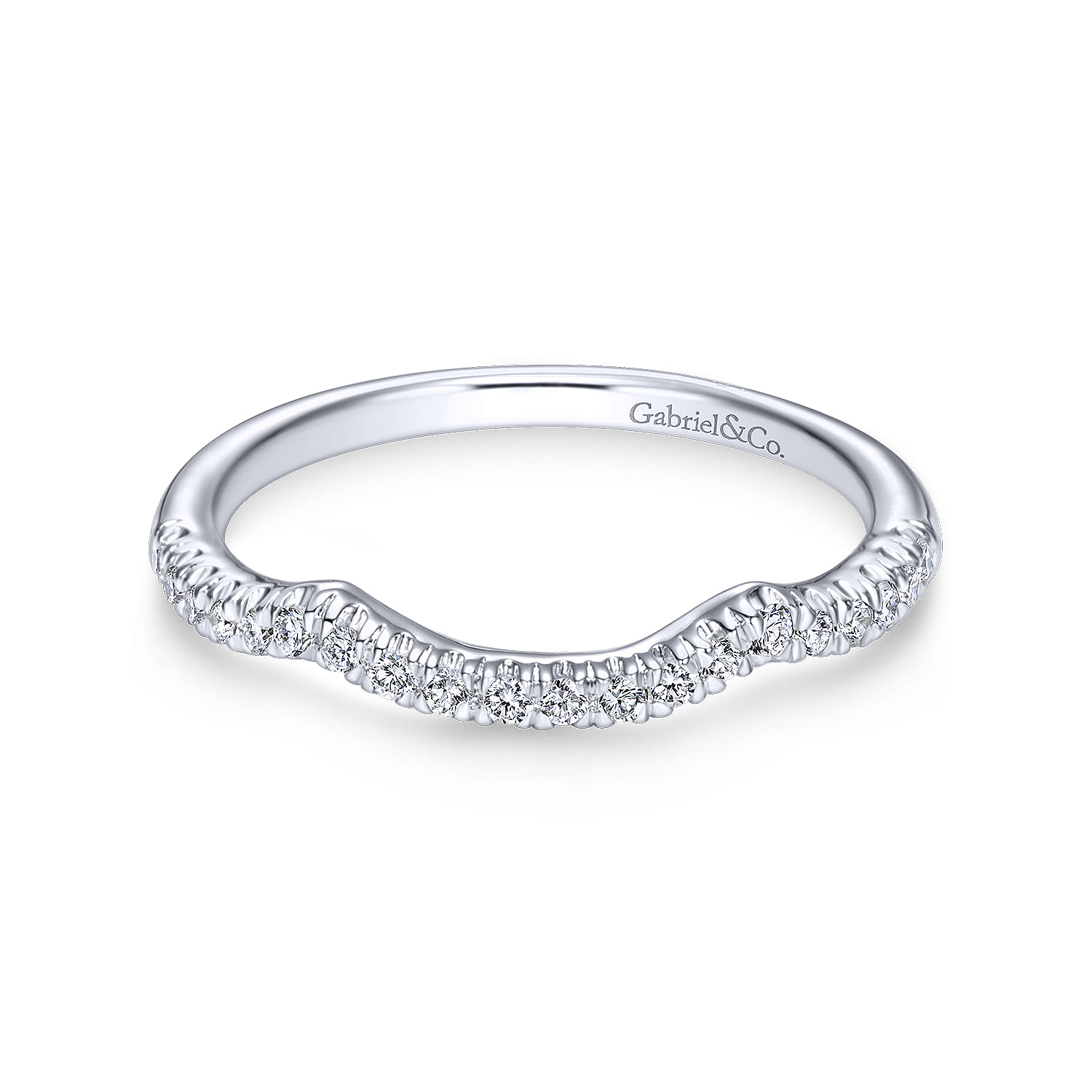 14k White Gold Diamond Curved 14k White Gold Diamond Curved