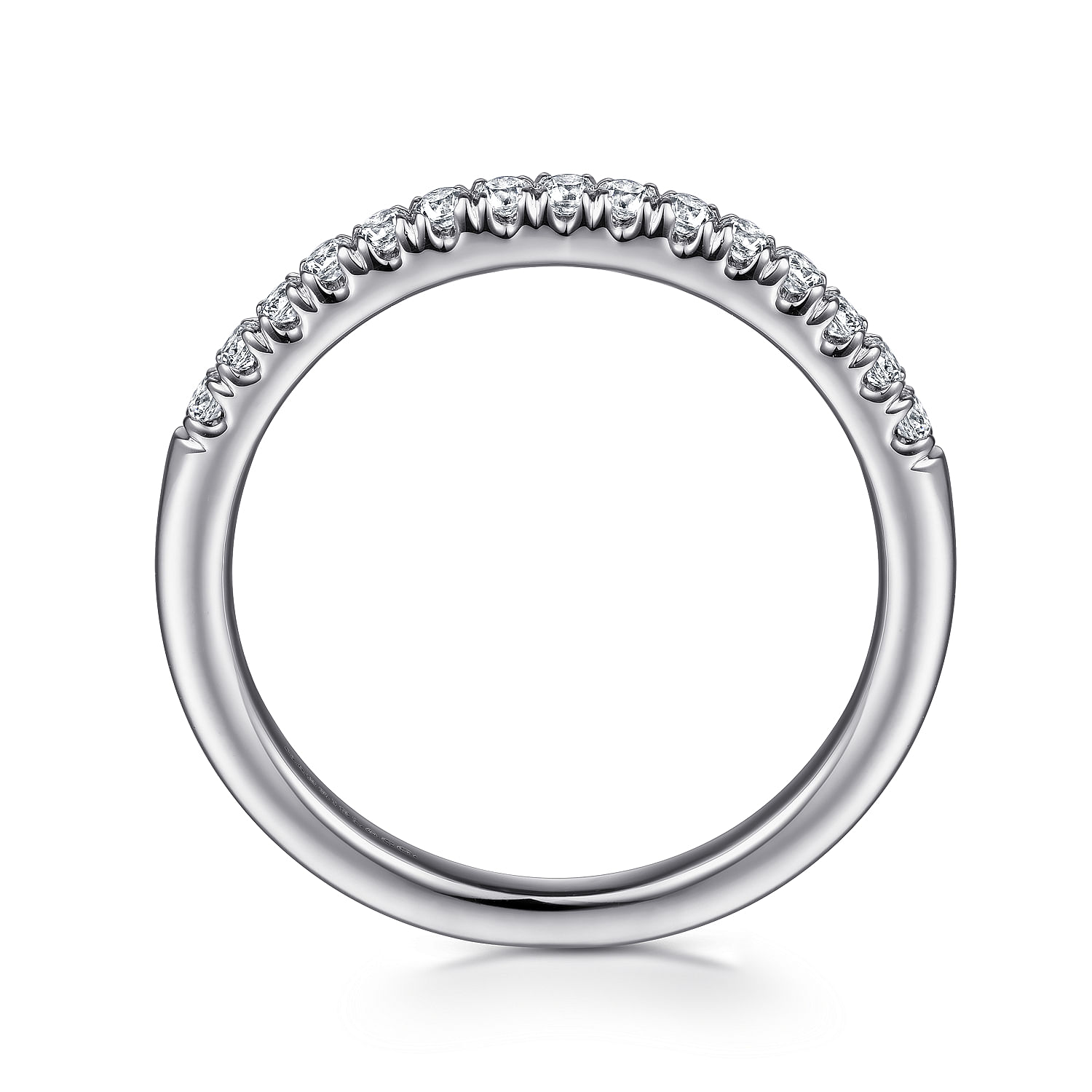 14k White Gold Diamond Curved Wedding Band angle 2 14k White Gold Diamond Curved Wedding Band angle 2