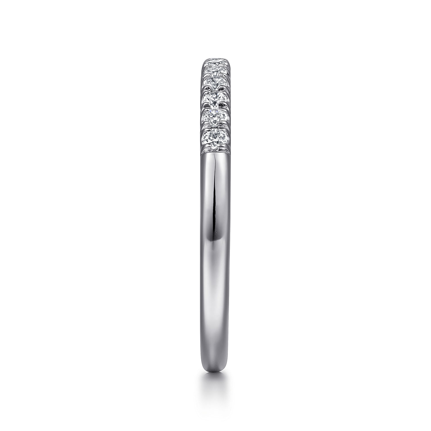 14k White Gold Diamond Curved Wedding Band angle 5 14k White Gold Diamond Curved Wedding Band angle 5