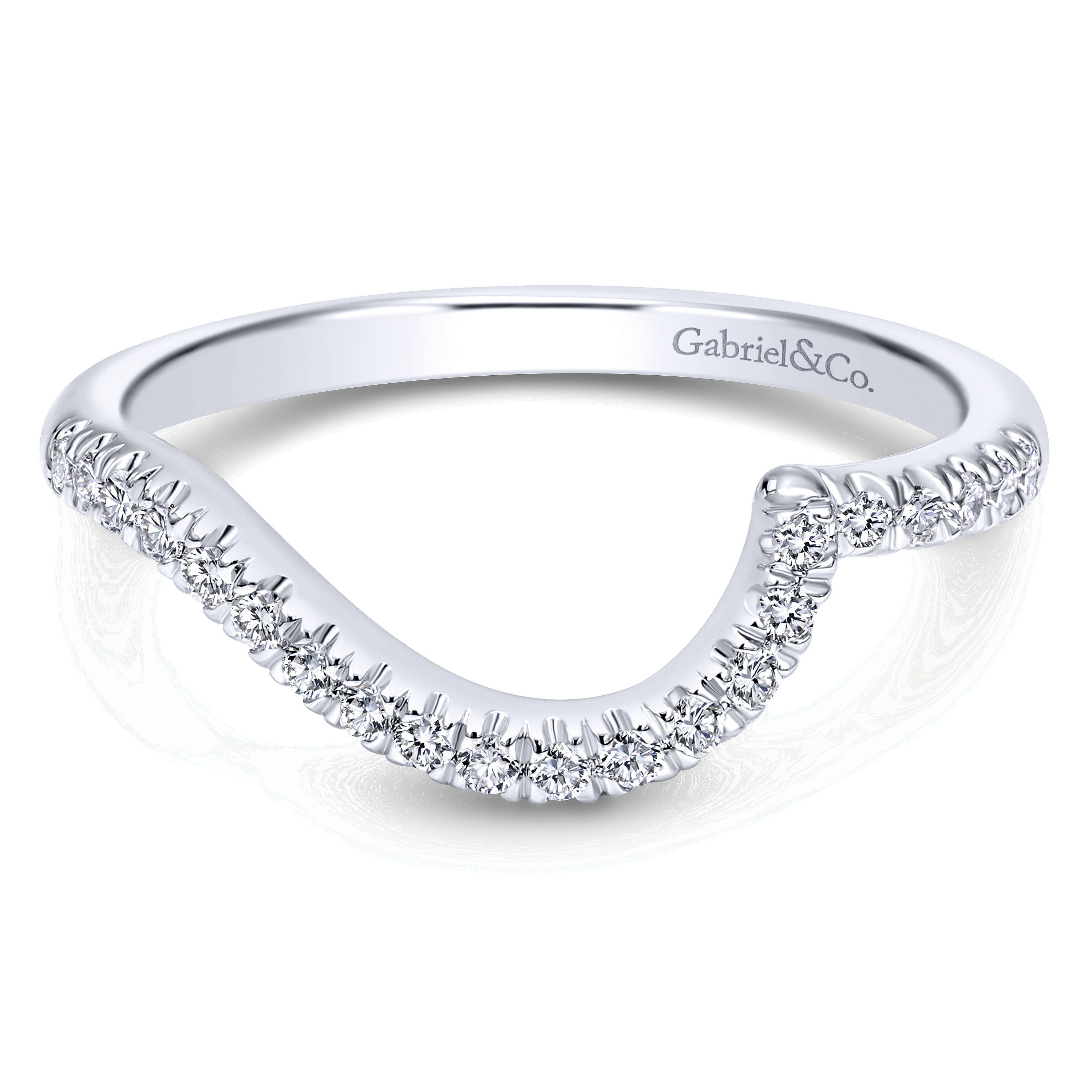 14k White Gold Diamond Curved 14k White Gold Diamond Curved